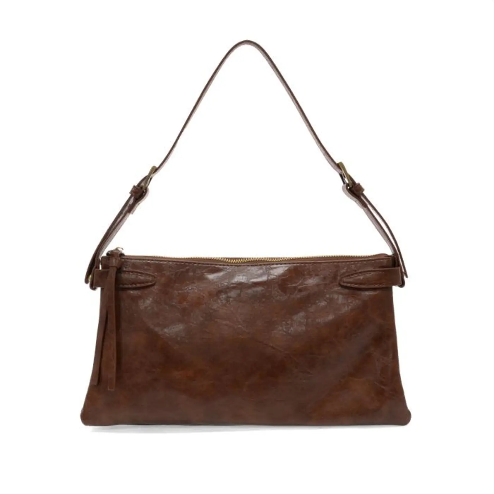 Joy Accessories Eve Trapeze Shoulder Bag in Saddle