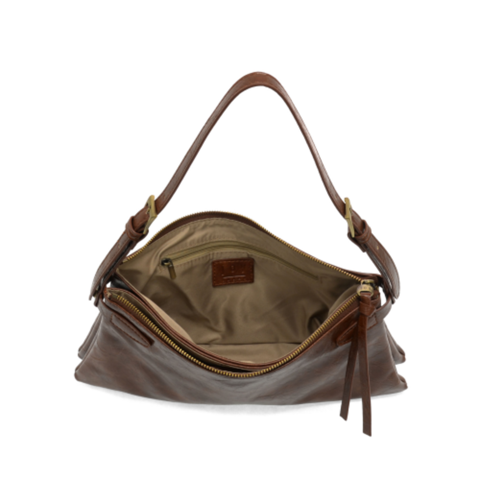 Joy Accessories Eve Trapeze Shoulder Bag in Saddle