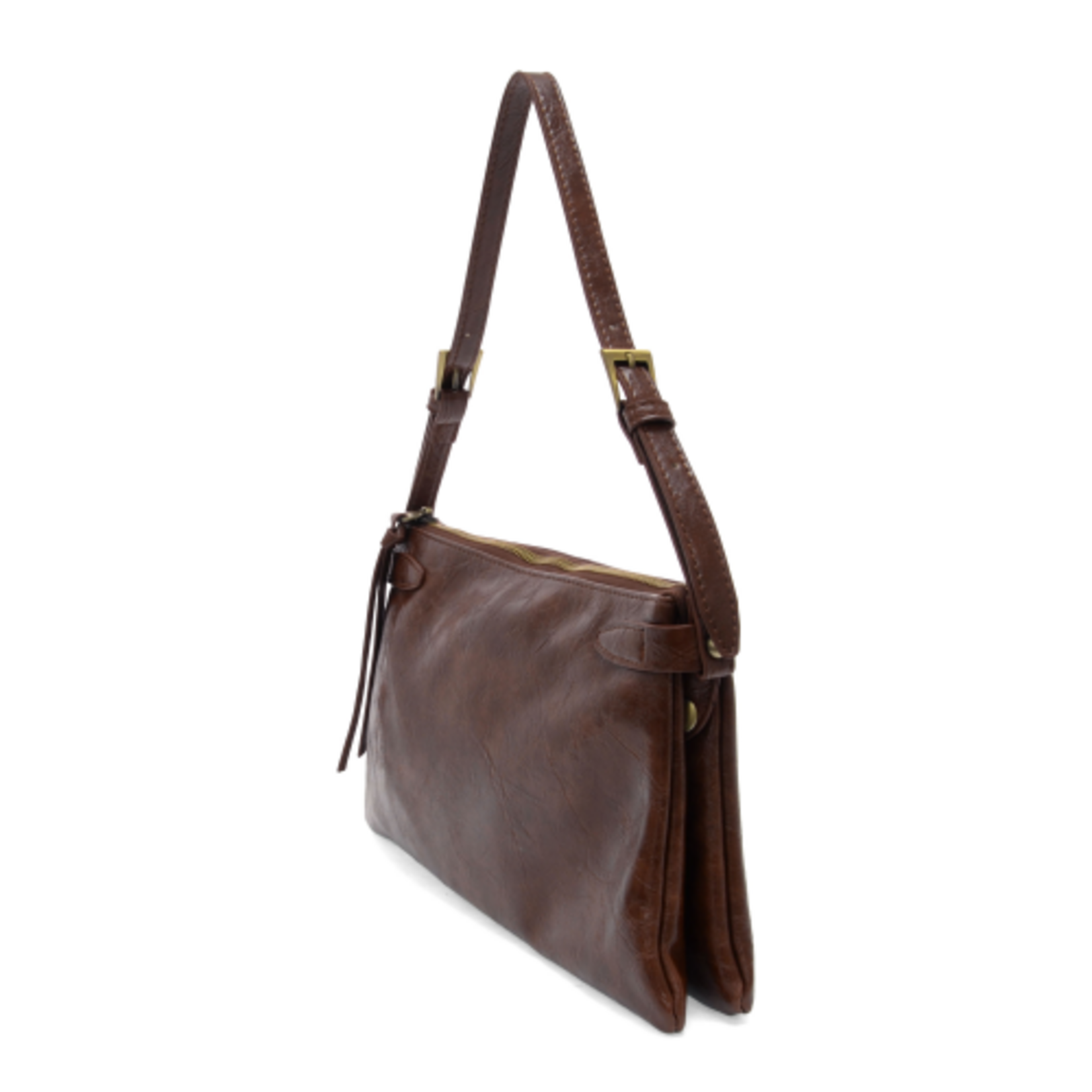 Joy Accessories Eve Trapeze Shoulder Bag in Saddle