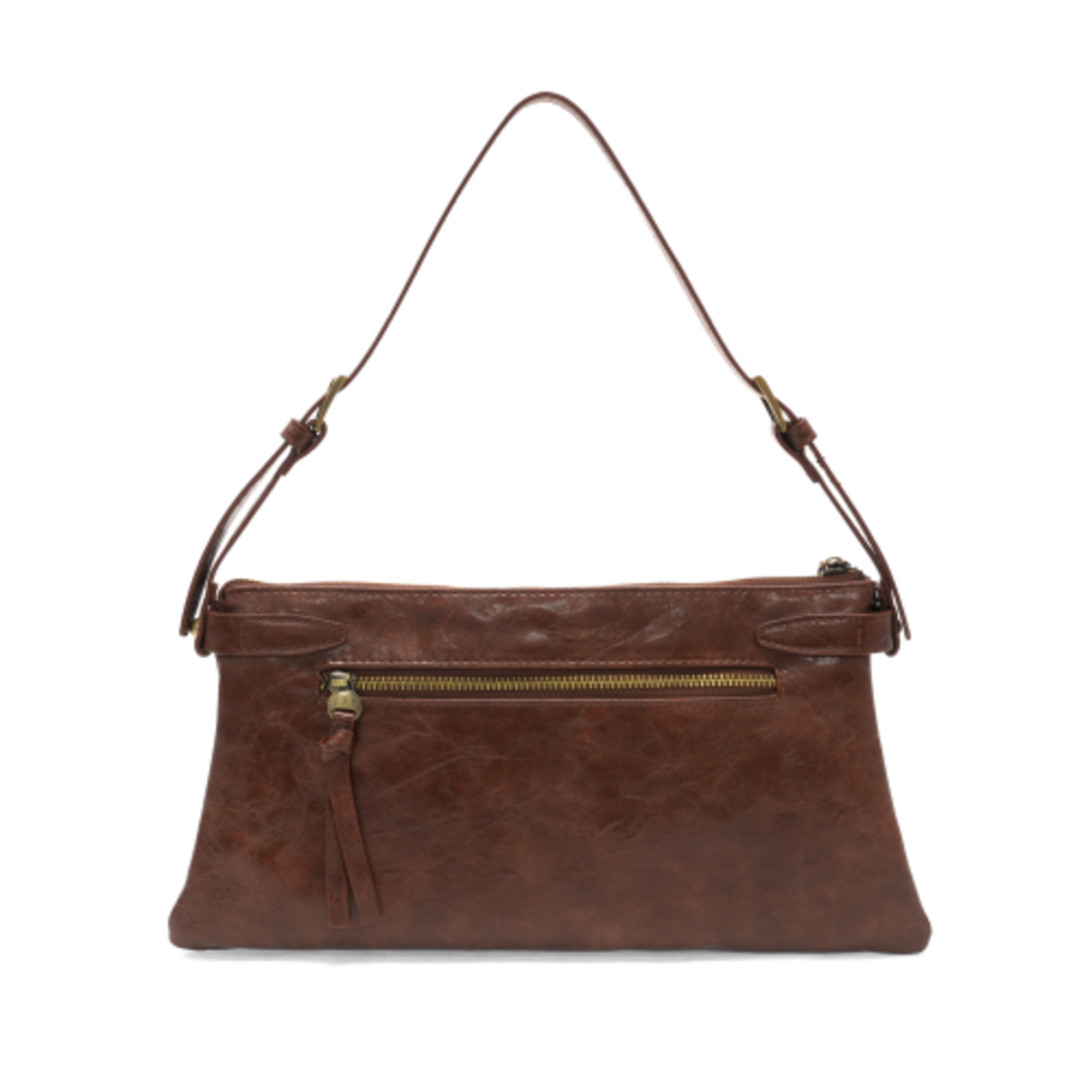 Joy Accessories Eve Trapeze Shoulder Bag in Saddle