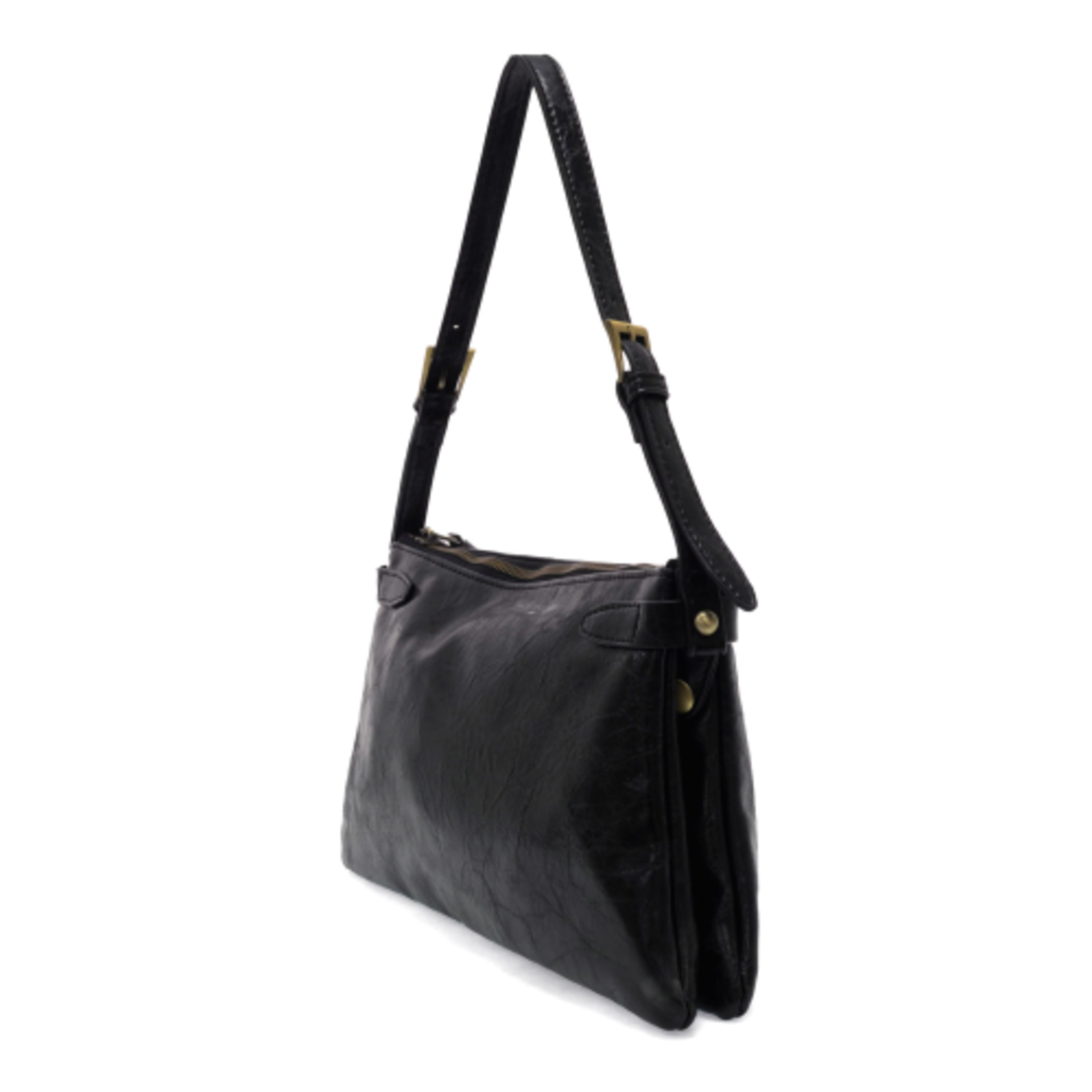 Joy Accessories Eve Trapeze Shoulder Bag in Black