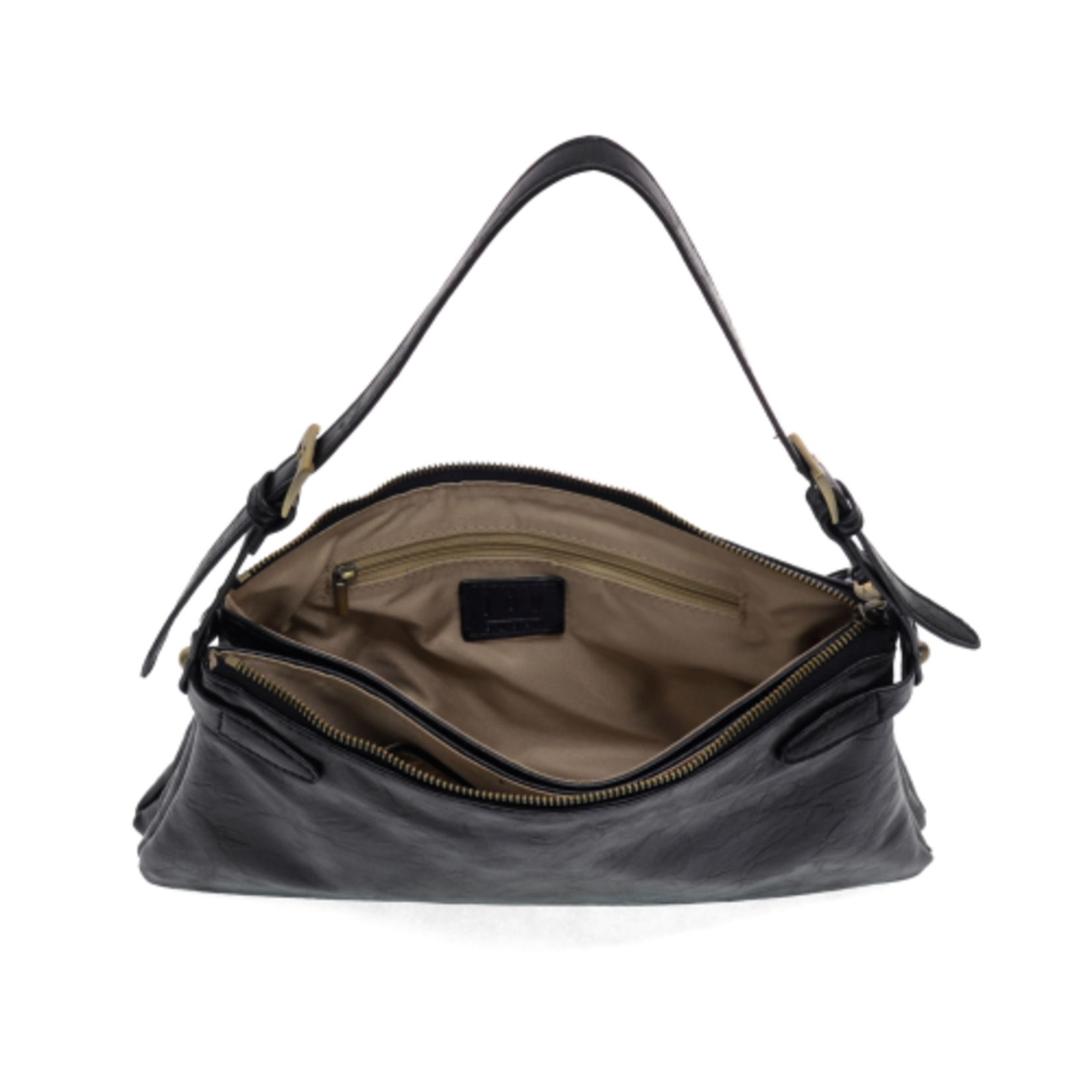 Joy Accessories Eve Trapeze Shoulder Bag in Black