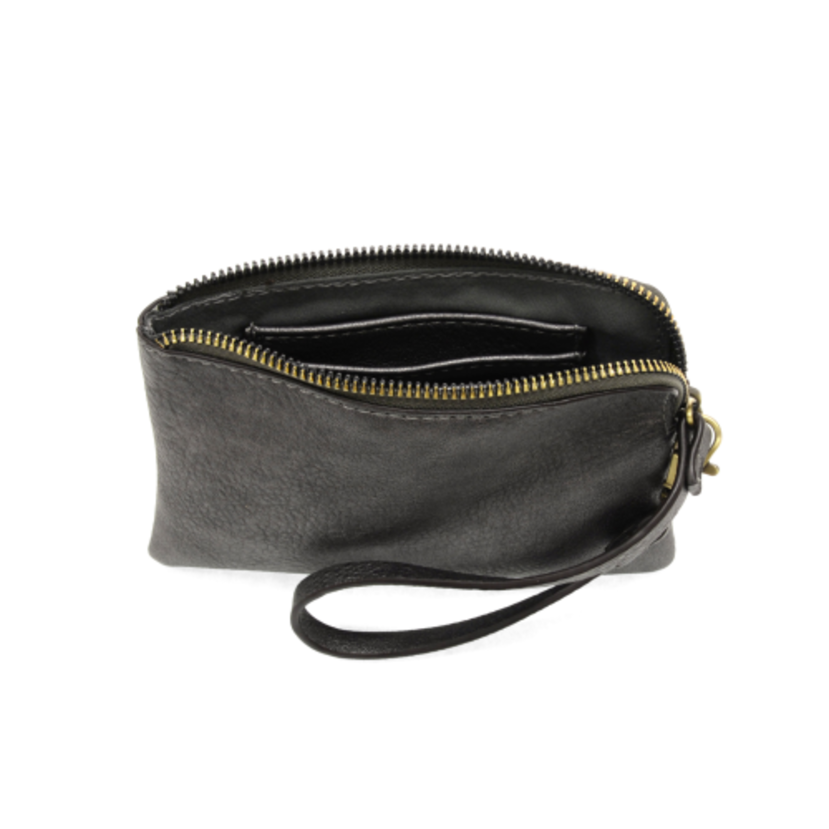 Joy Accessories Pippa Wristlet Pouch in Metallic Pewter