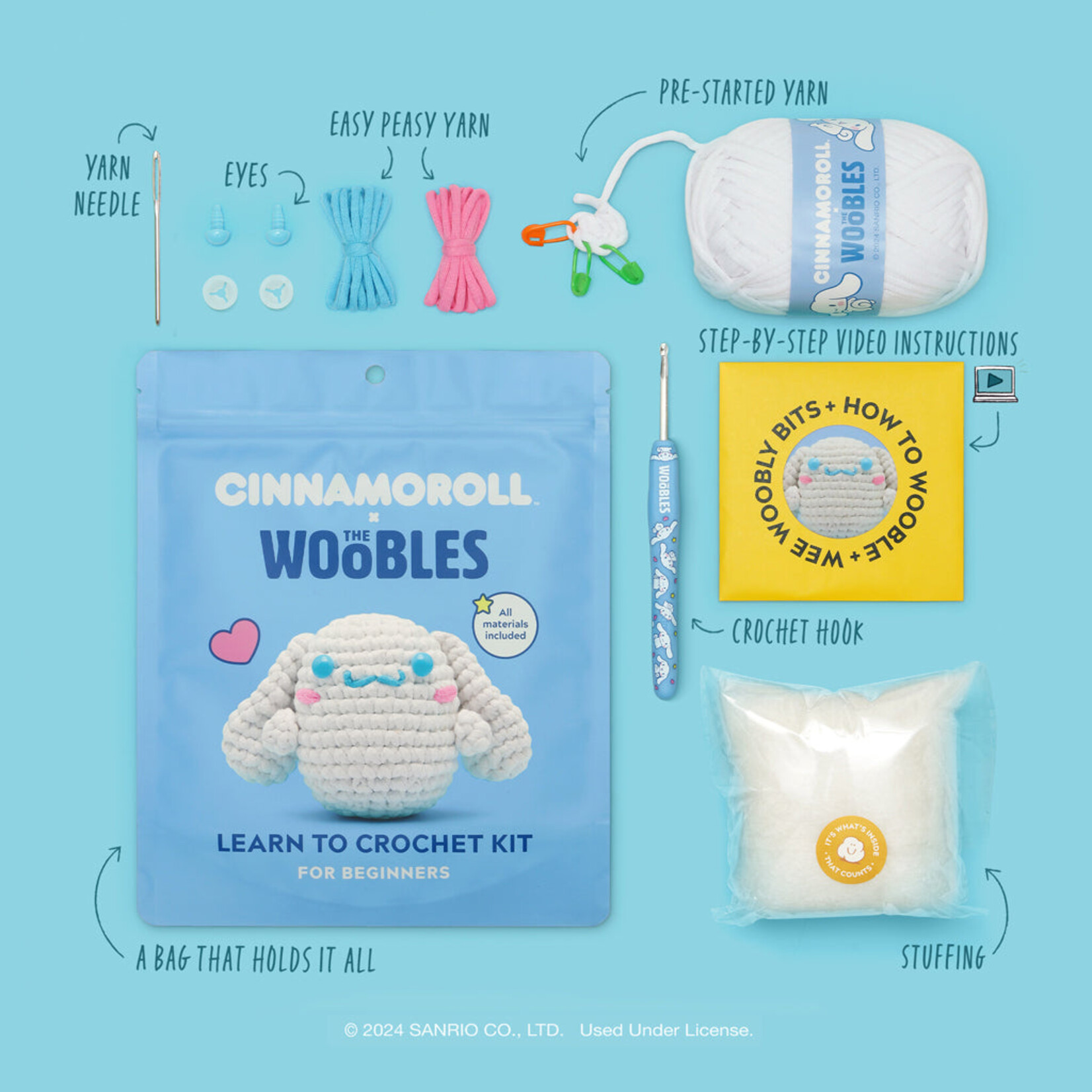 Woobles Cinnamoroll Beginner Crochet Kit