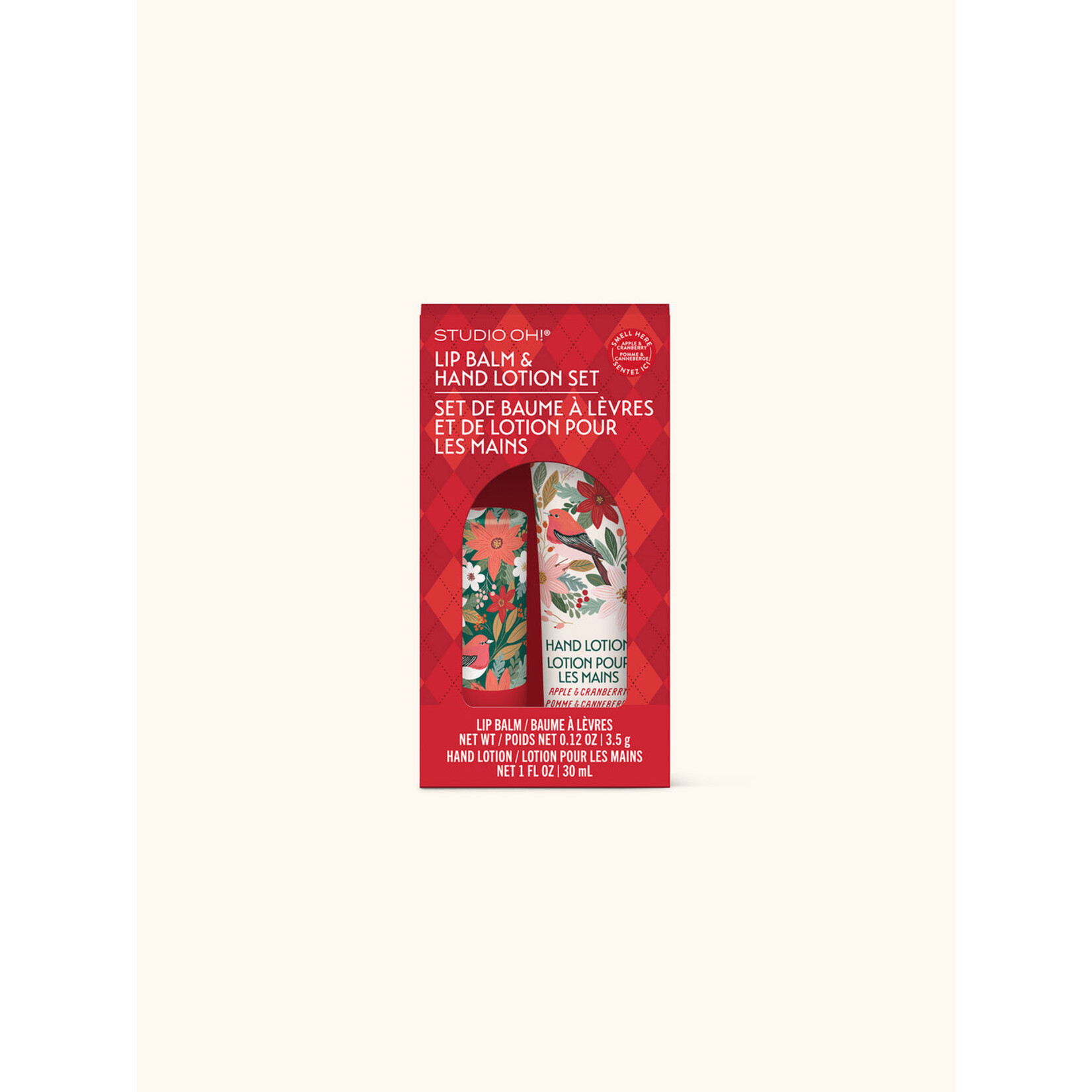 Studio oh! Lip Balm & Lotion Set in Apple and Cranberry