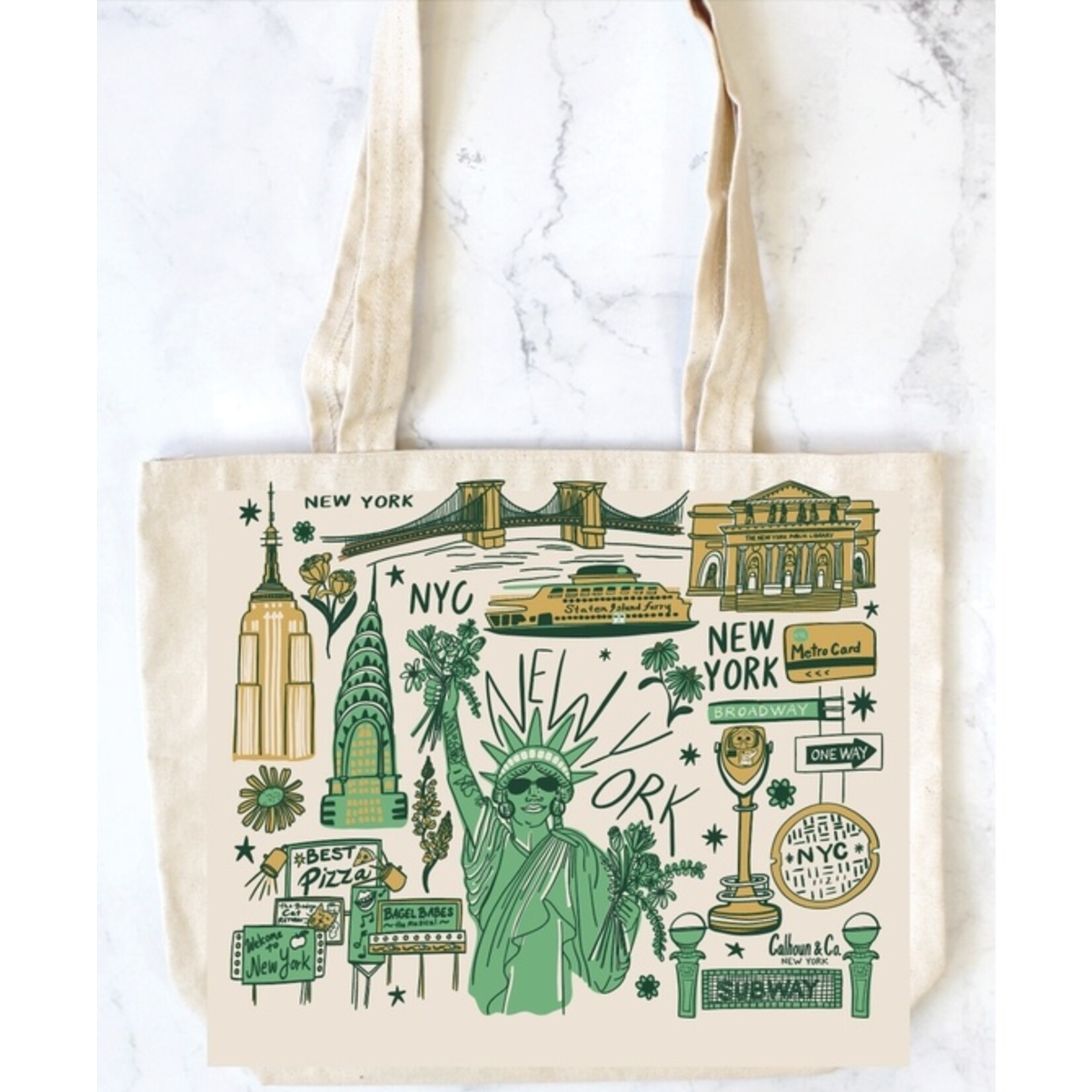 Calhoun & Co. NYC Lady Liberty Zipper Tote
