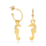 A Mano Seahorse Hoop Earrings