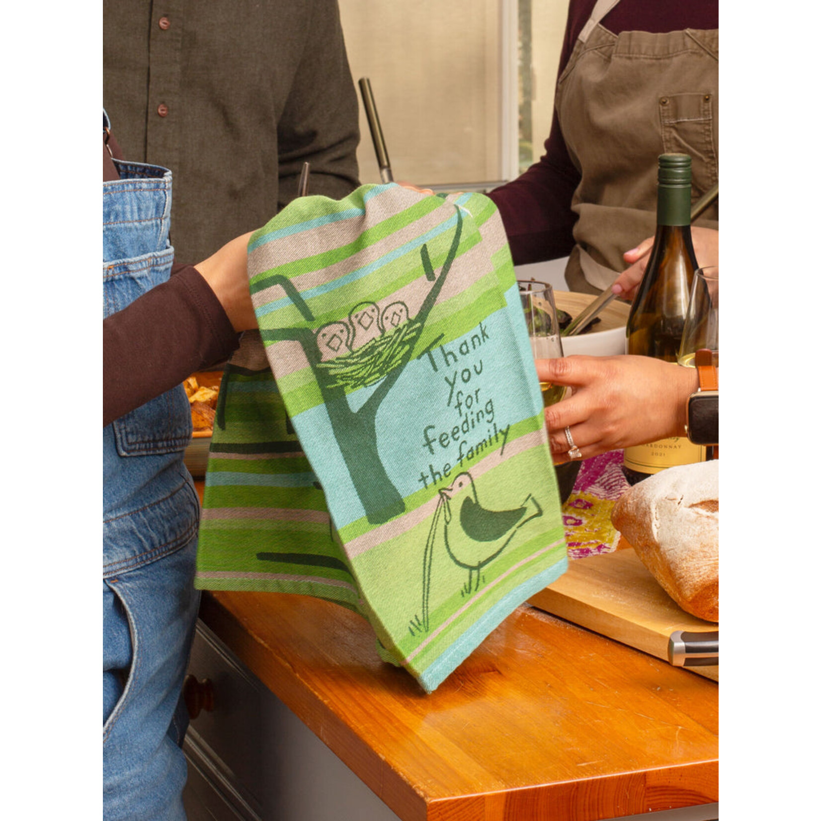 Blue Q Feeding the Family Dish Towel