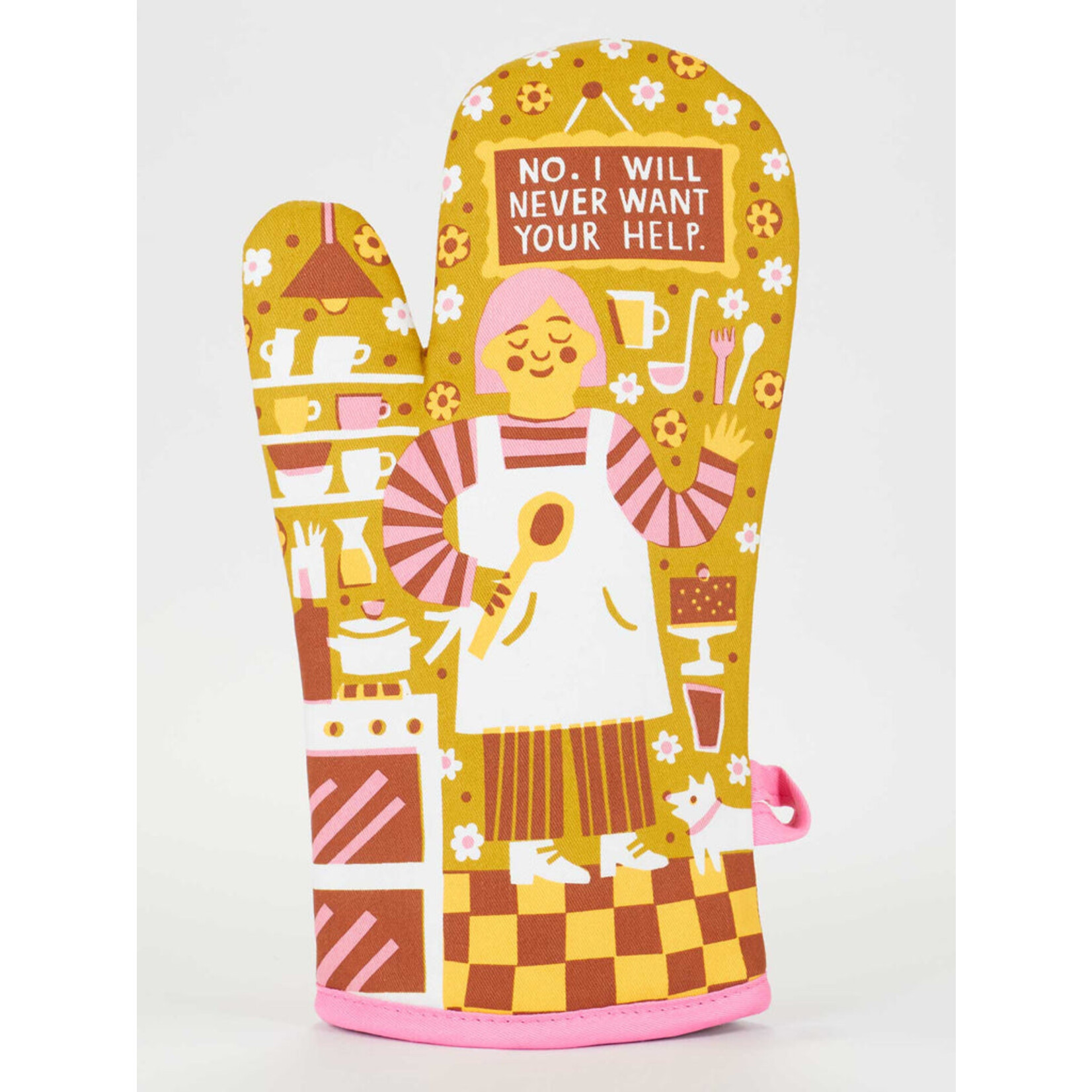 Blue Q Never Want Your Help Oven Mitt