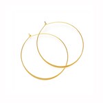 A Mano Gold Flattened Round Hoop Earrings