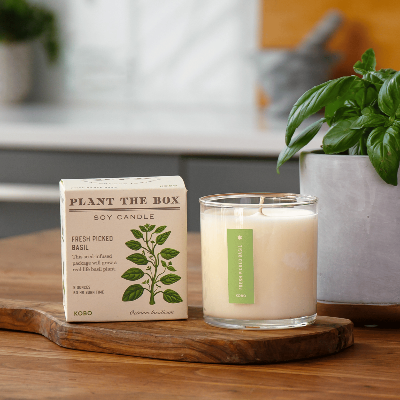 Kobo Candles Fresh Basil Kobo Seed Candle