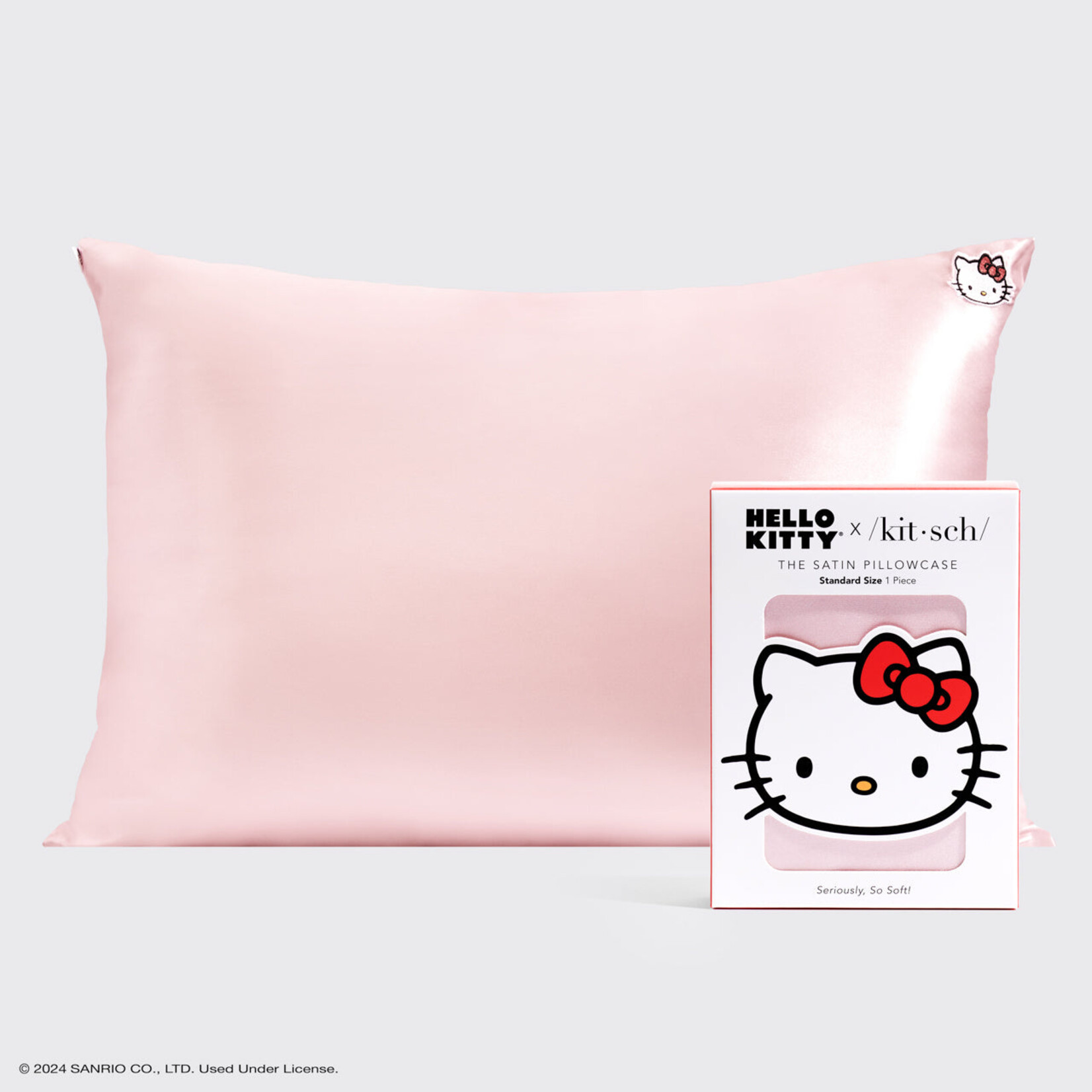 Kitsch Hello Kitty Satin Pillowcase - Solid Pink Kitty Face
