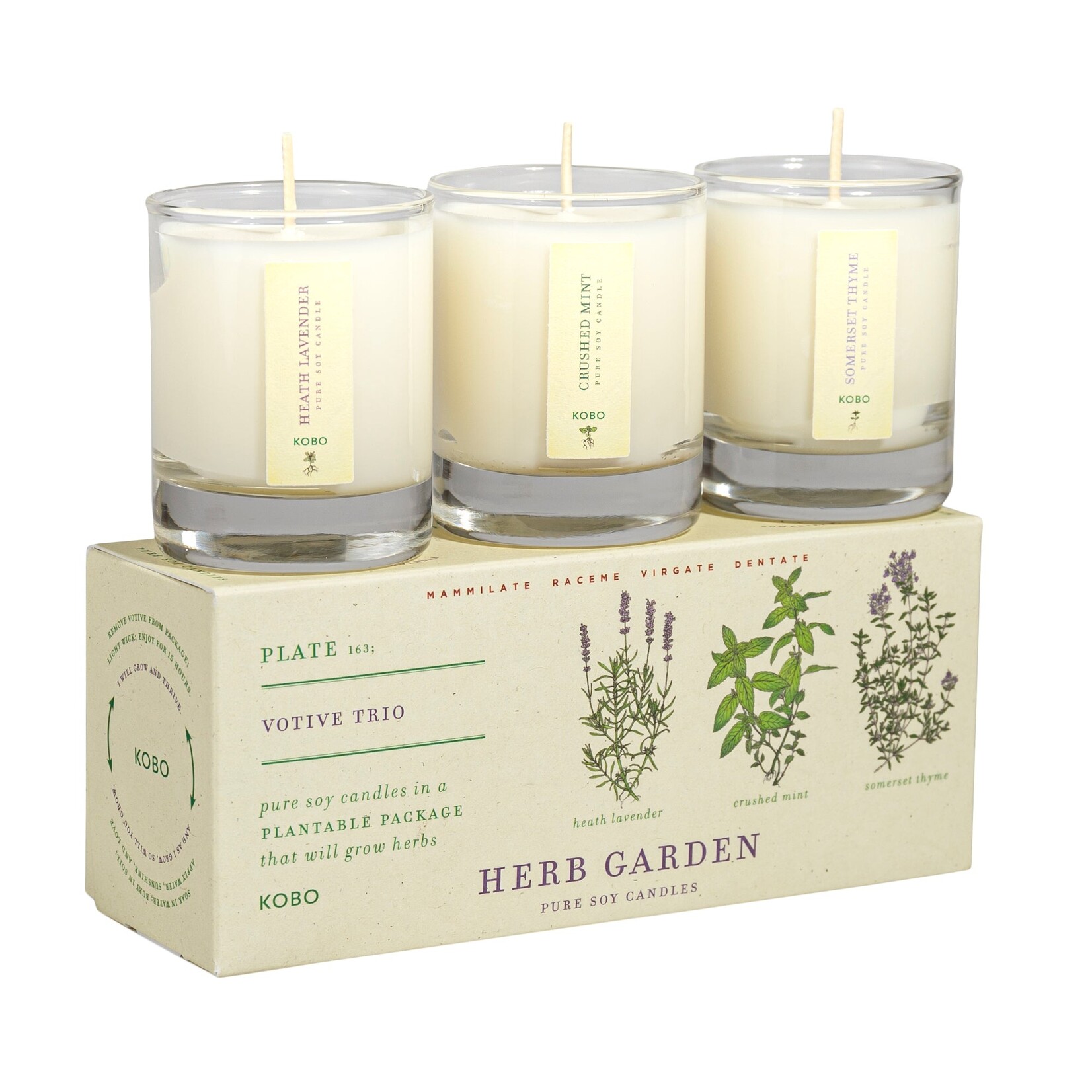 Kobo Candles Herb Garden Trio Kobo Seed Candle Set