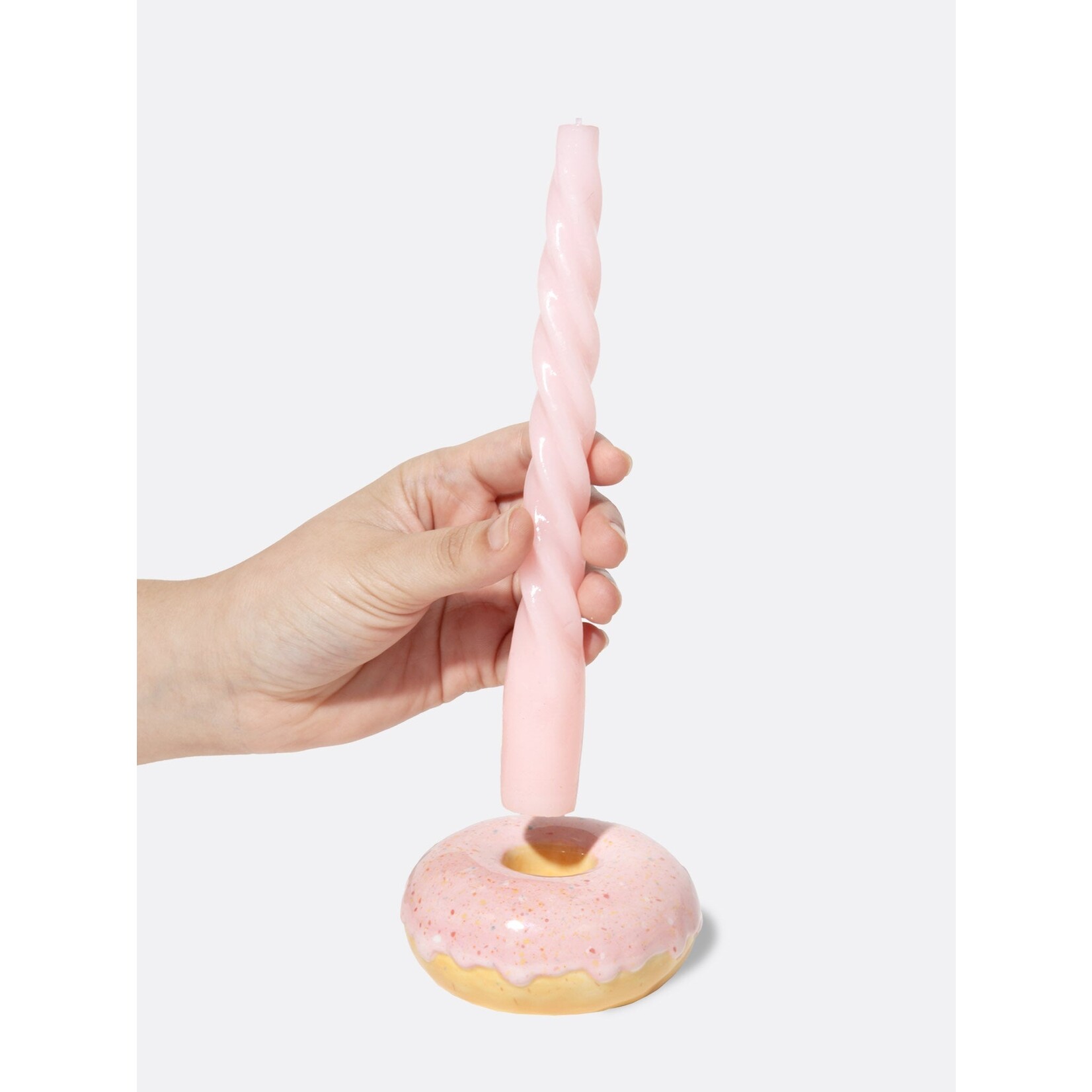 doiy Pink Donut Candle Holder