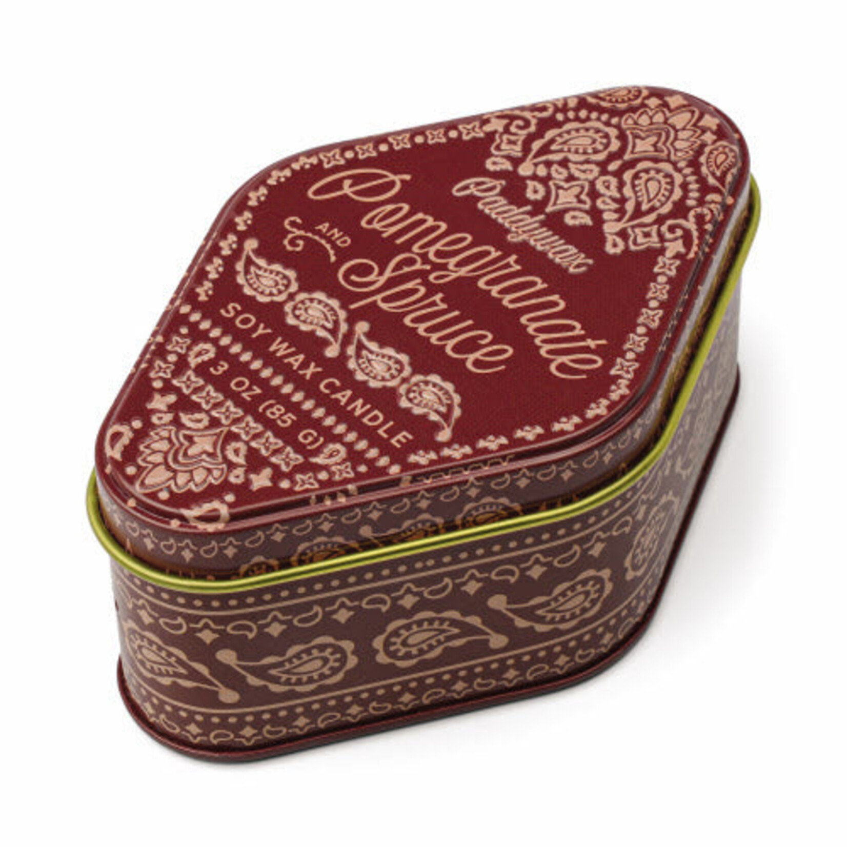 PADDYWAX Pomegranate Spruce Bandana Tin Candle