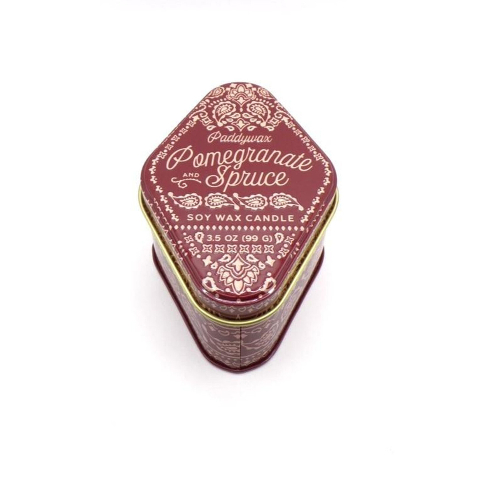 PADDYWAX Pomegranate Spruce Bandana Tin Candle