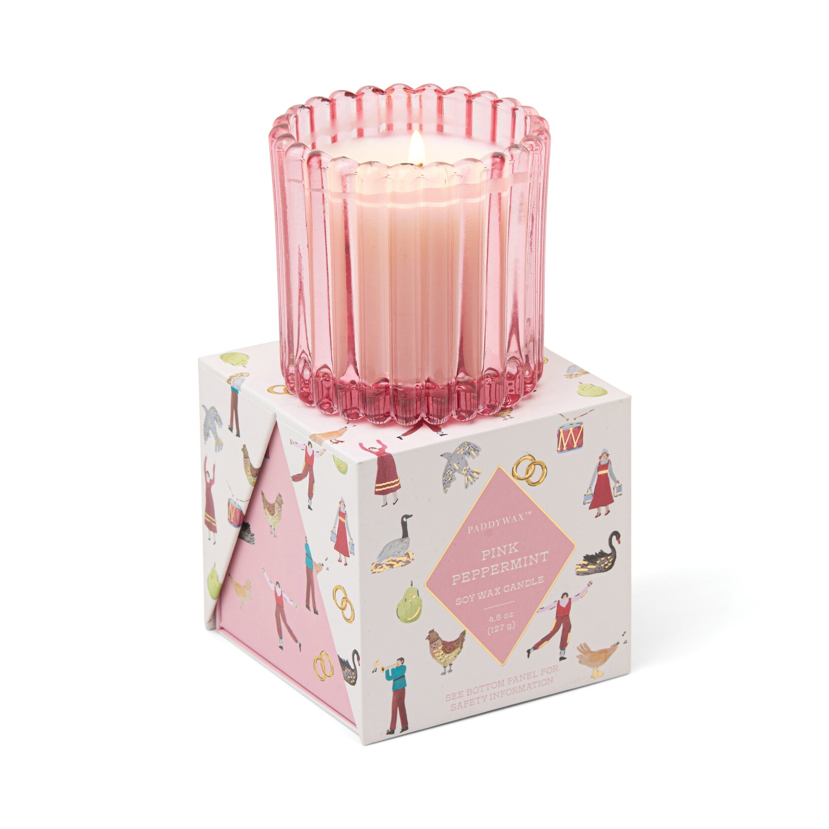 PADDYWAX Pink Peppermint Holiday Boxed Candle