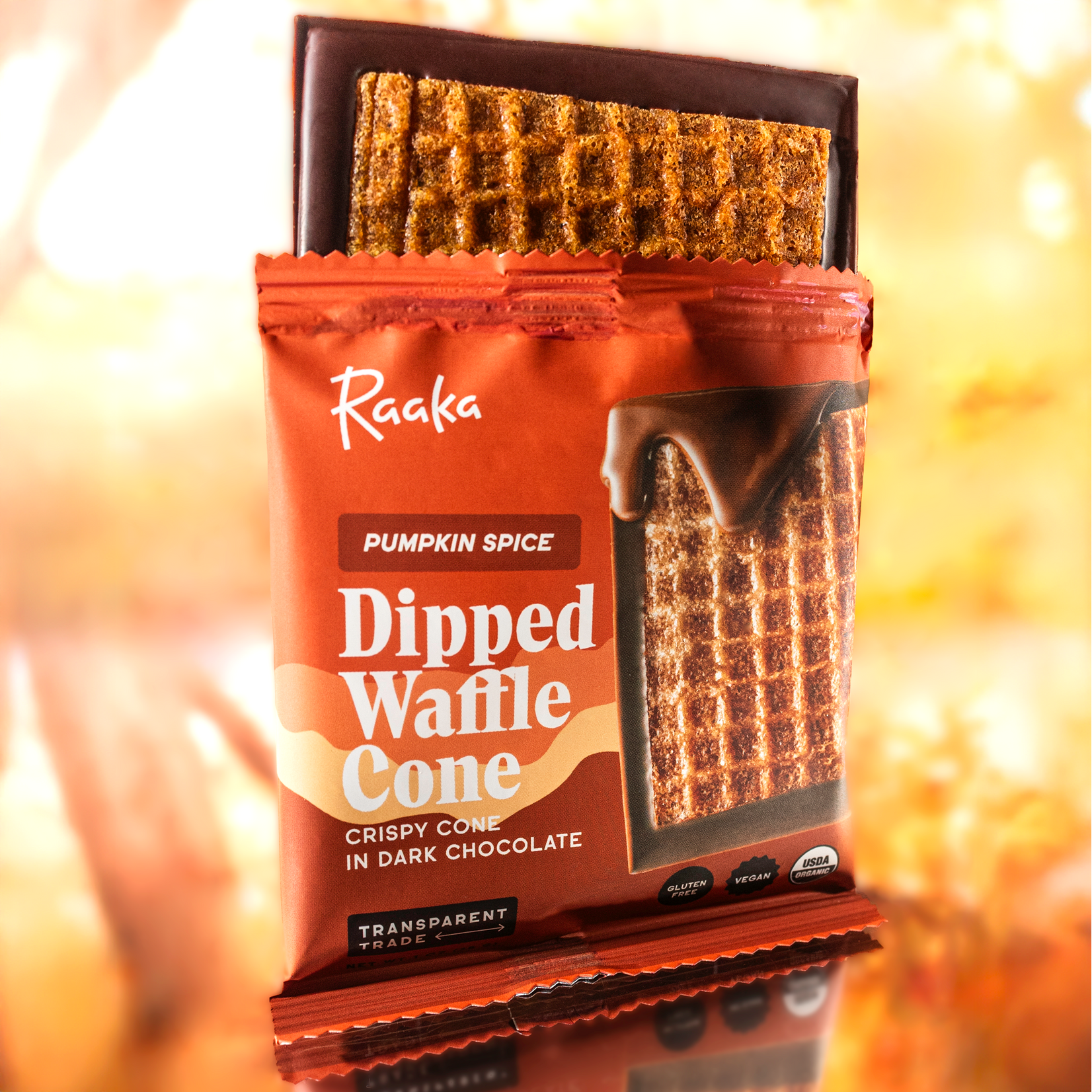 Raaka Pumpkin Spice Dipped Waffle Cone Bar
