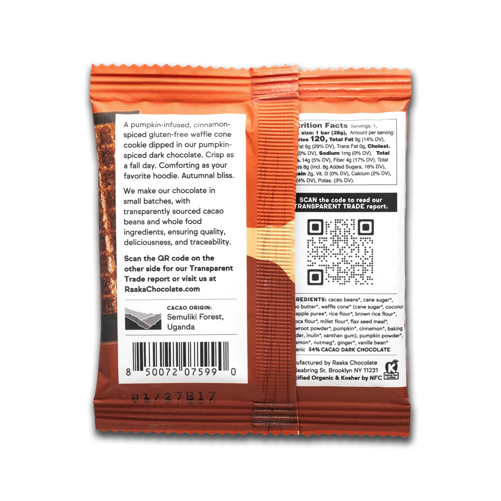 Raaka Pumpkin Spice Dipped Waffle Cone Bar