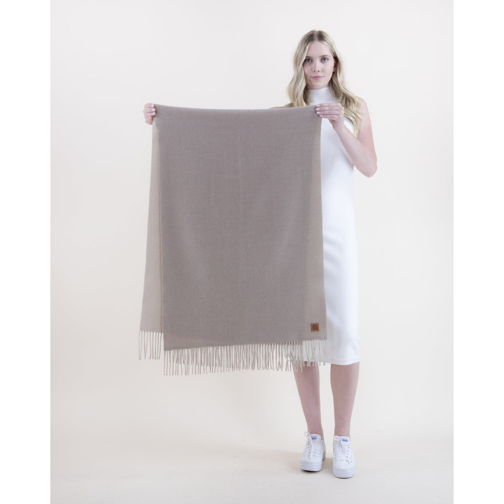 Original USA Wool Feel Solid Scarf in Khaki