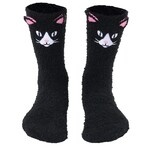 living royal Black Cat Fuzzy Crew Socks