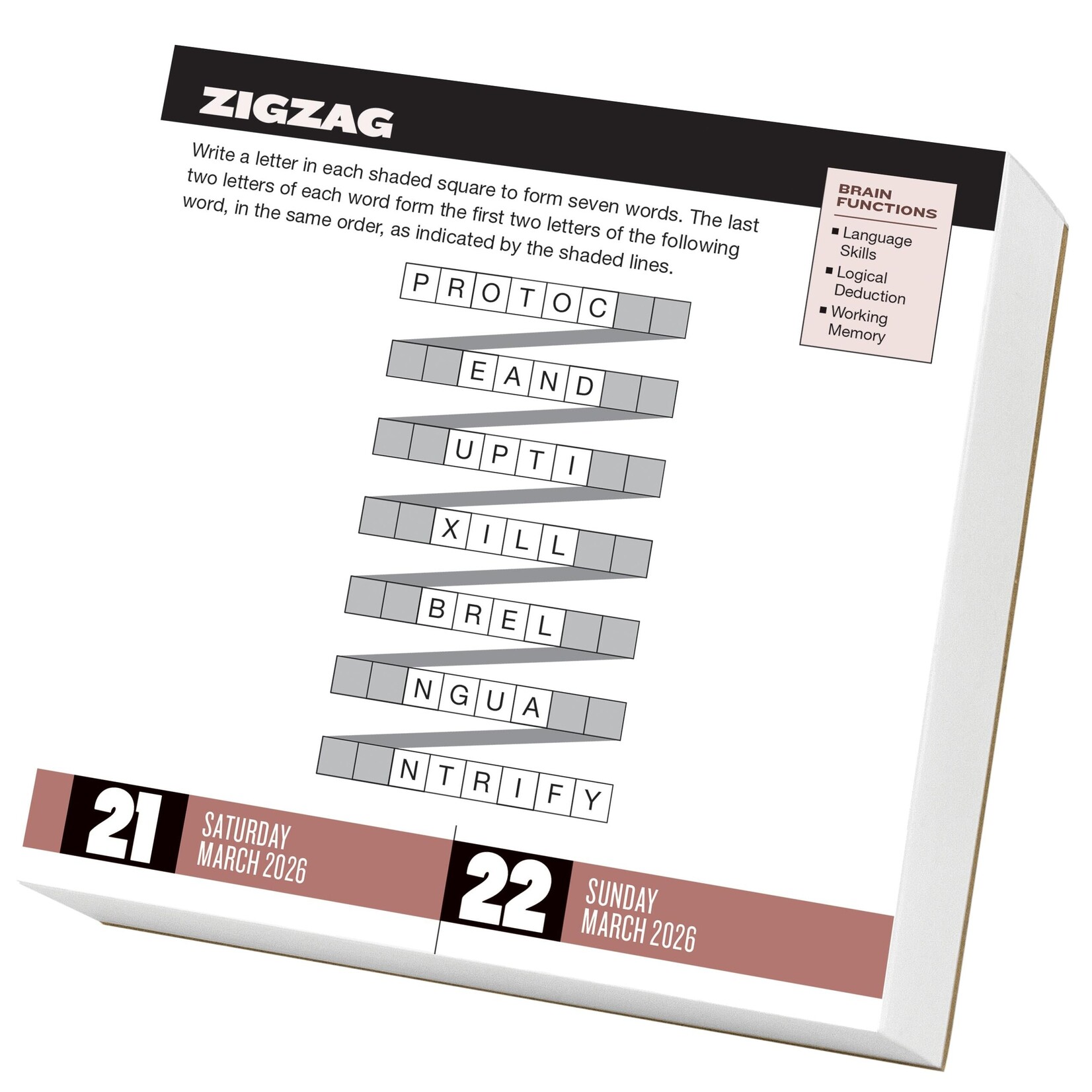 Workman Publishing Brainpower Puzzles Page A Day 2026