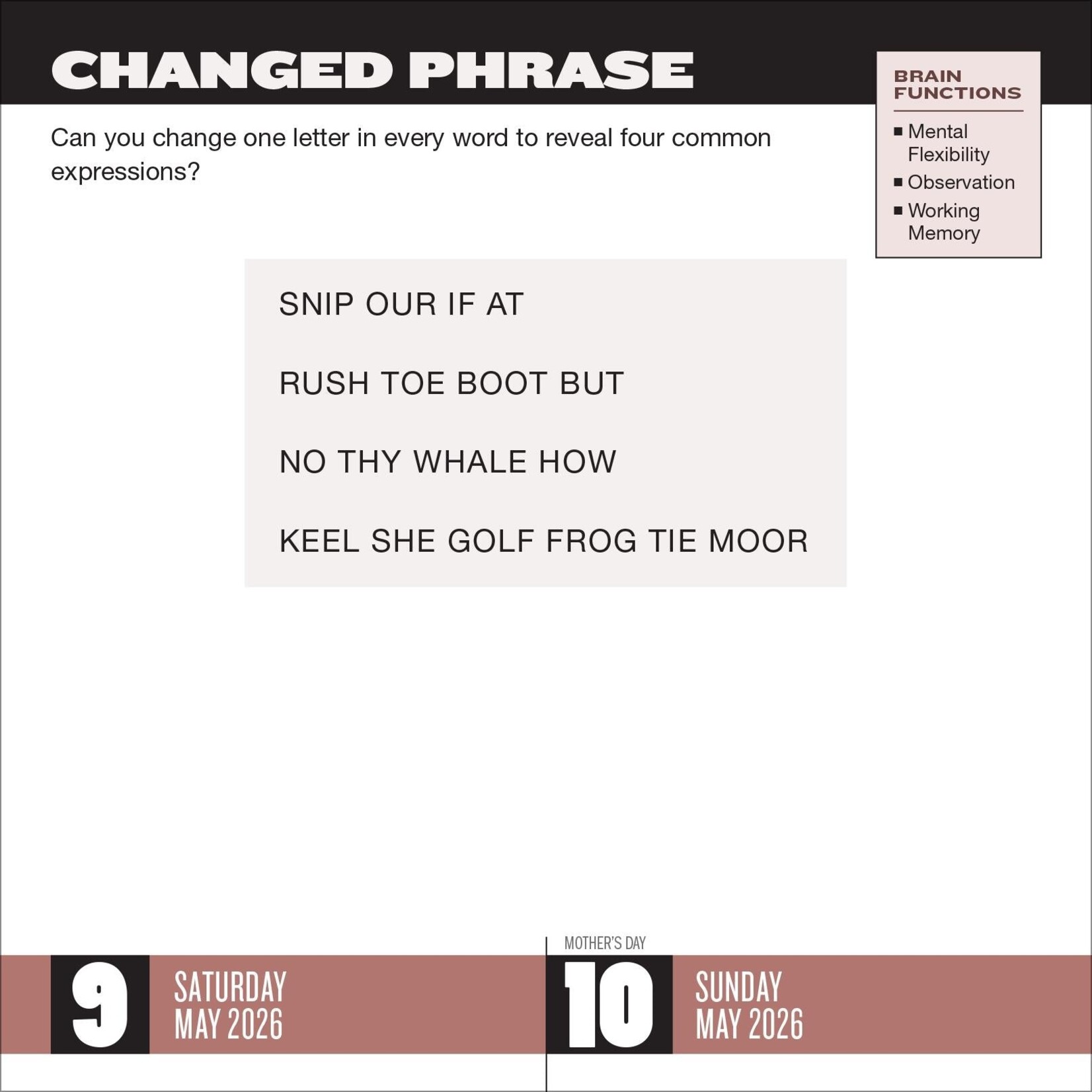 Workman Publishing Brainpower Puzzles Page A Day 2026