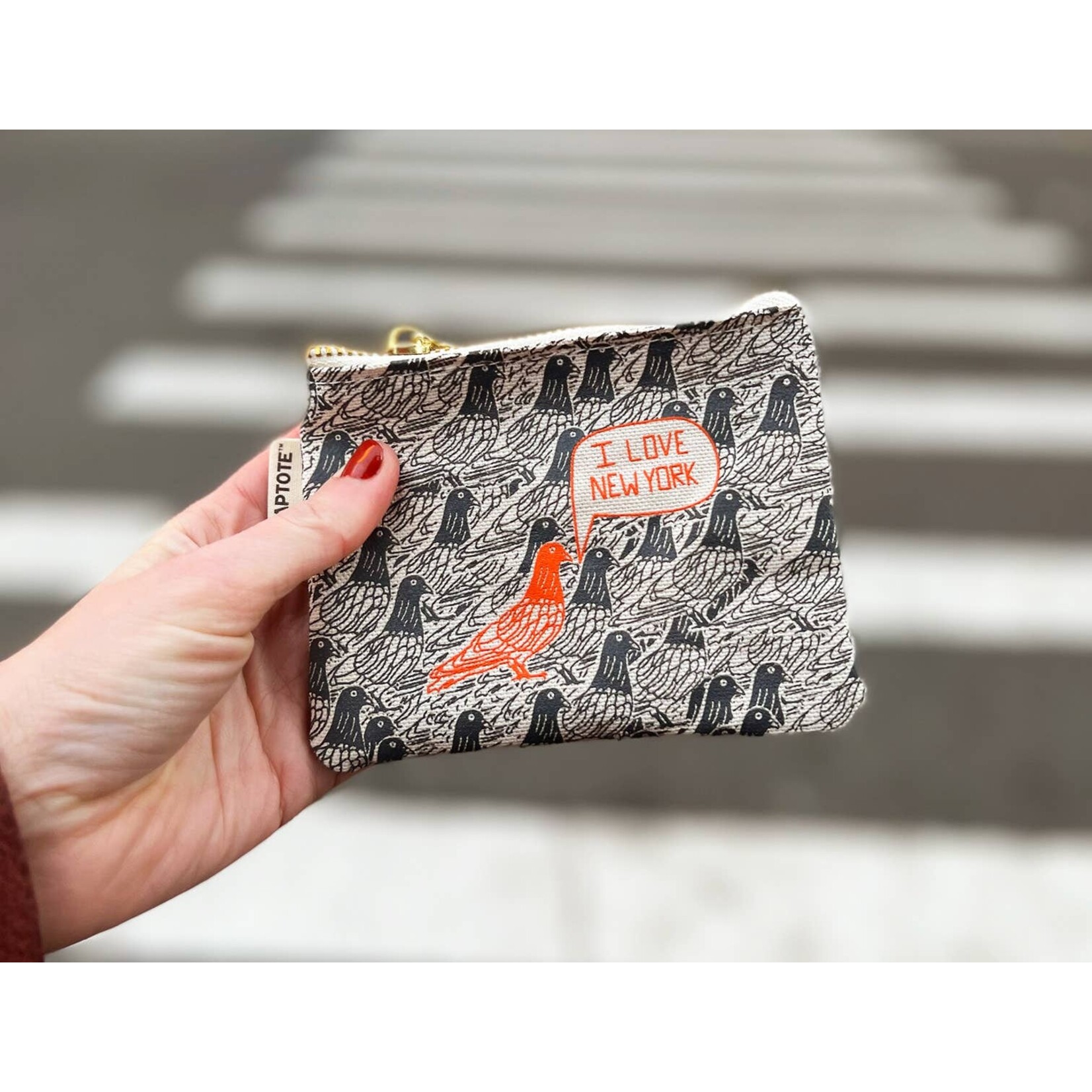 NYC Coin Purse Orange Pigeon