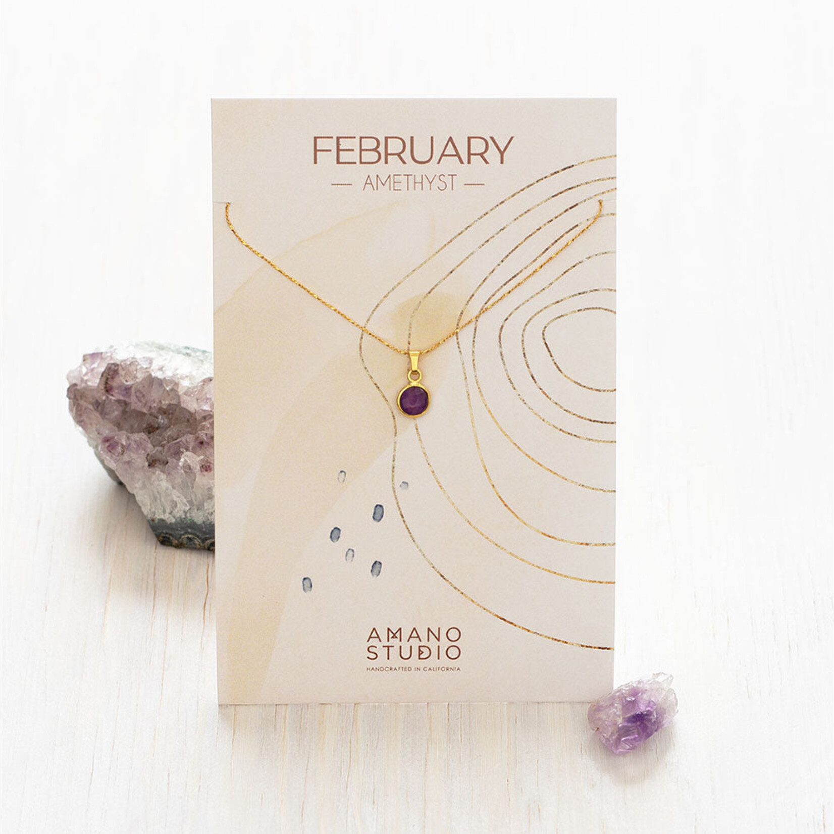 A Mano February Birthstone Necklace - Amethyst