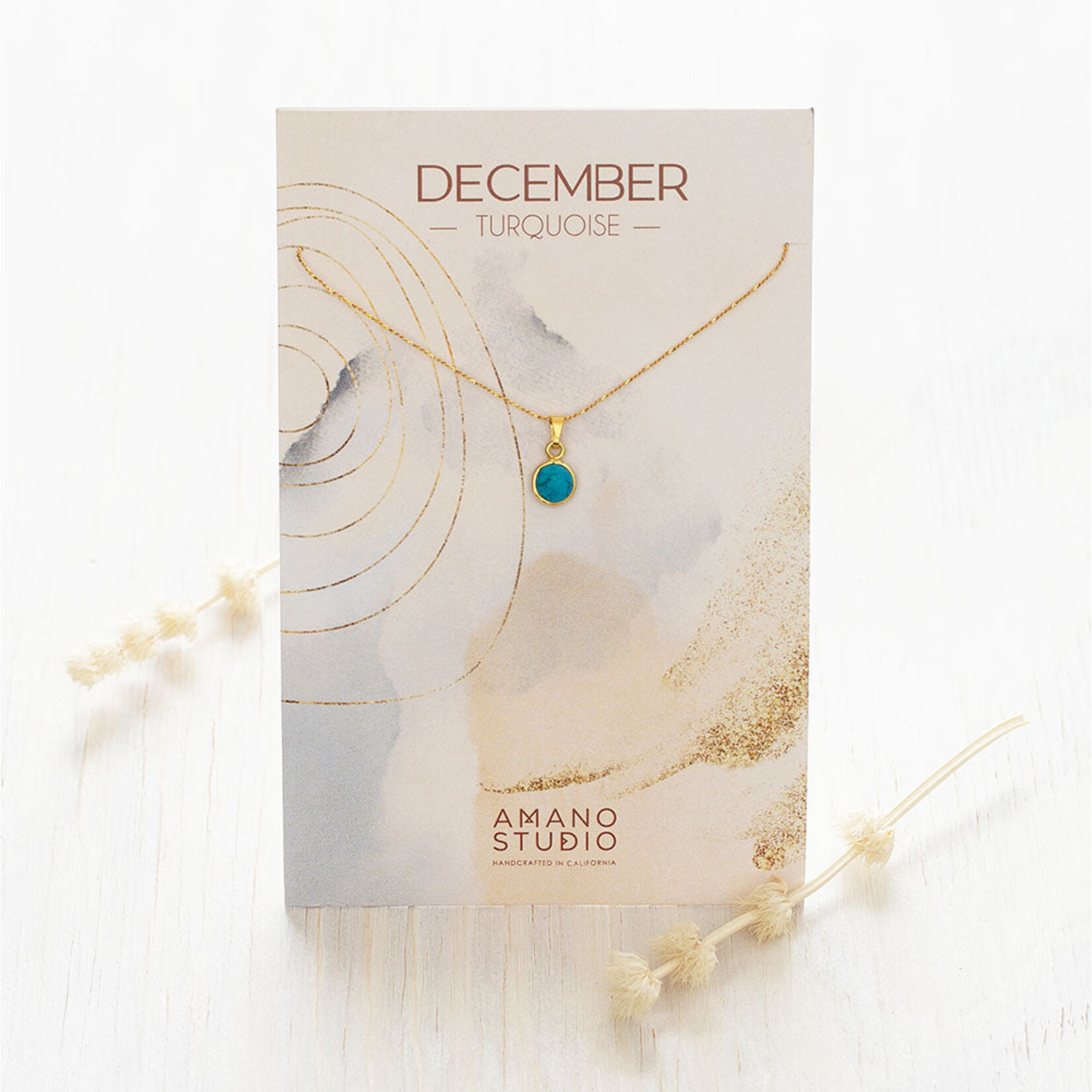 A Mano December Birthstone Necklace - Turquoise