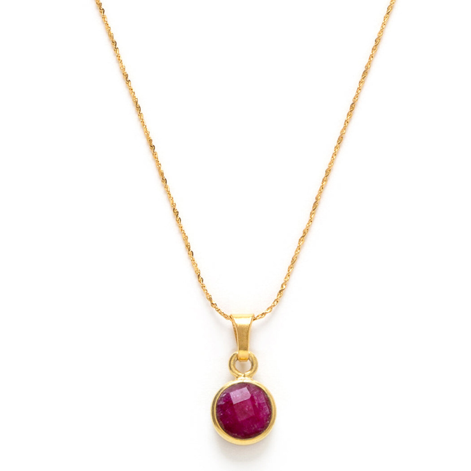 A Mano July Birthstone Necklace - Ruby