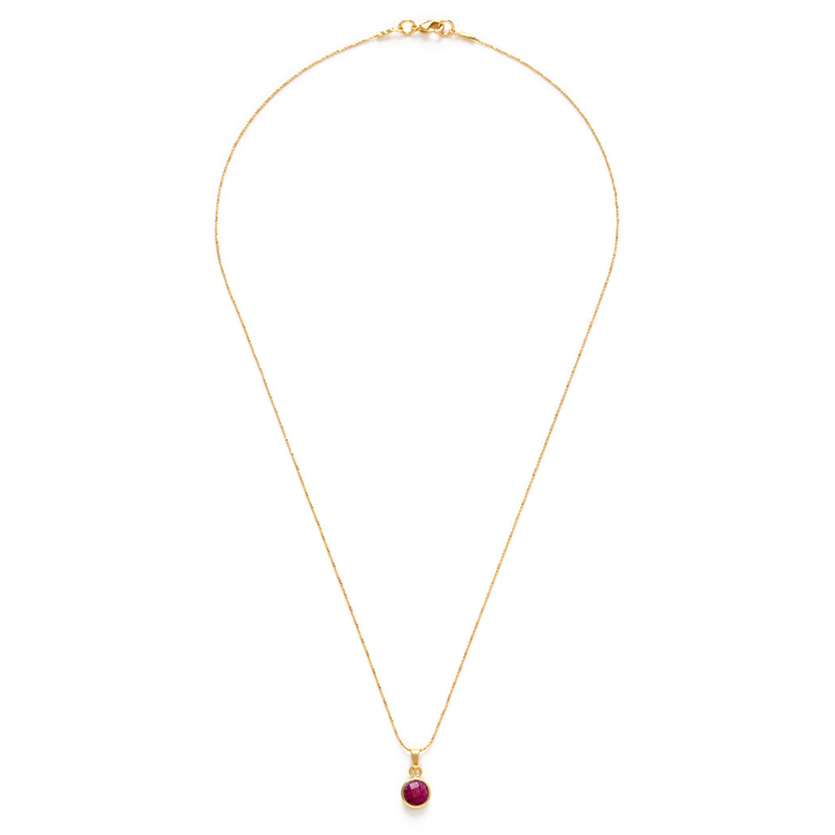 A Mano July Birthstone Necklace - Ruby