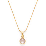 A Mano October Birthstone Necklace - Rose Quartz
