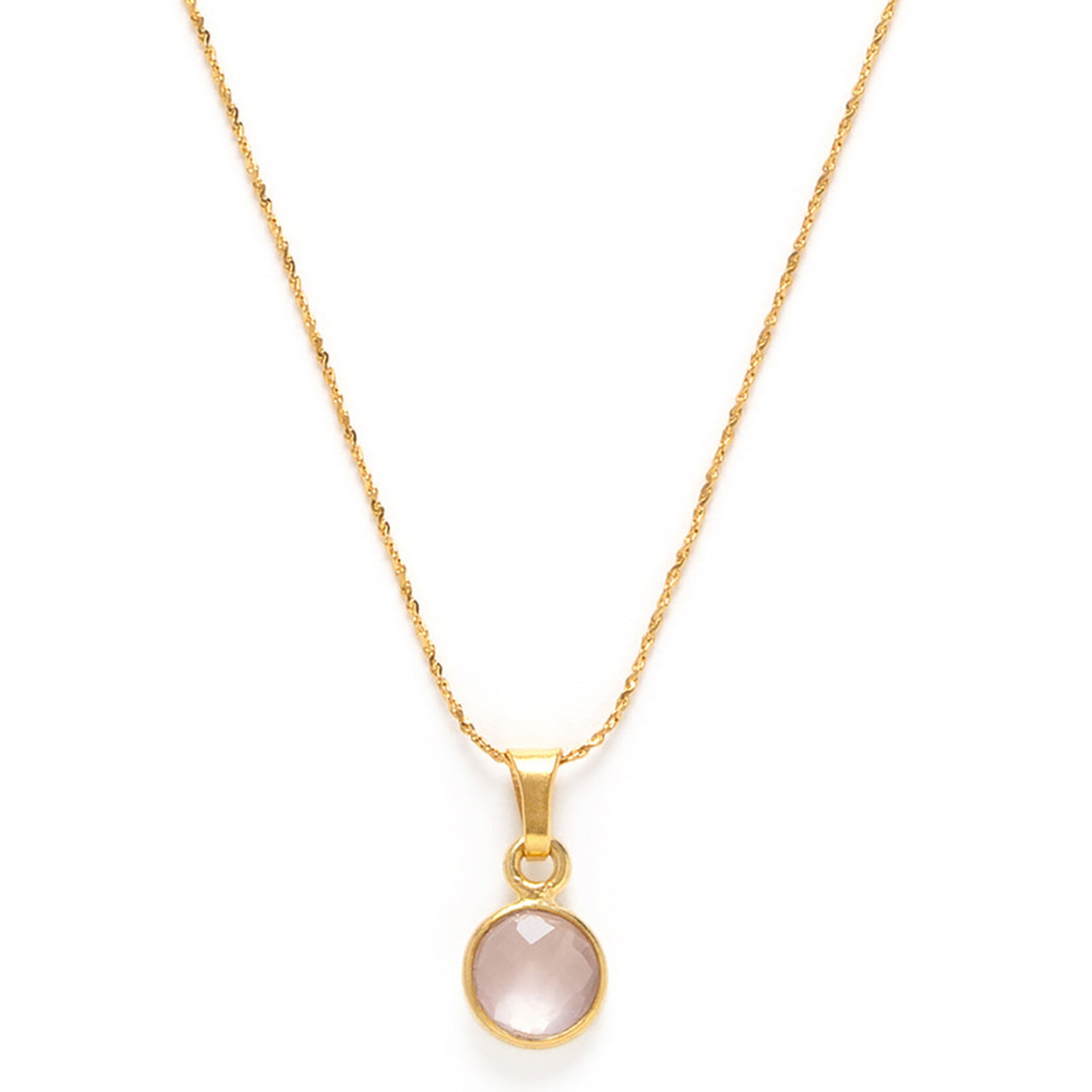 A Mano Rose Quartz  Necklace - October Birthstone