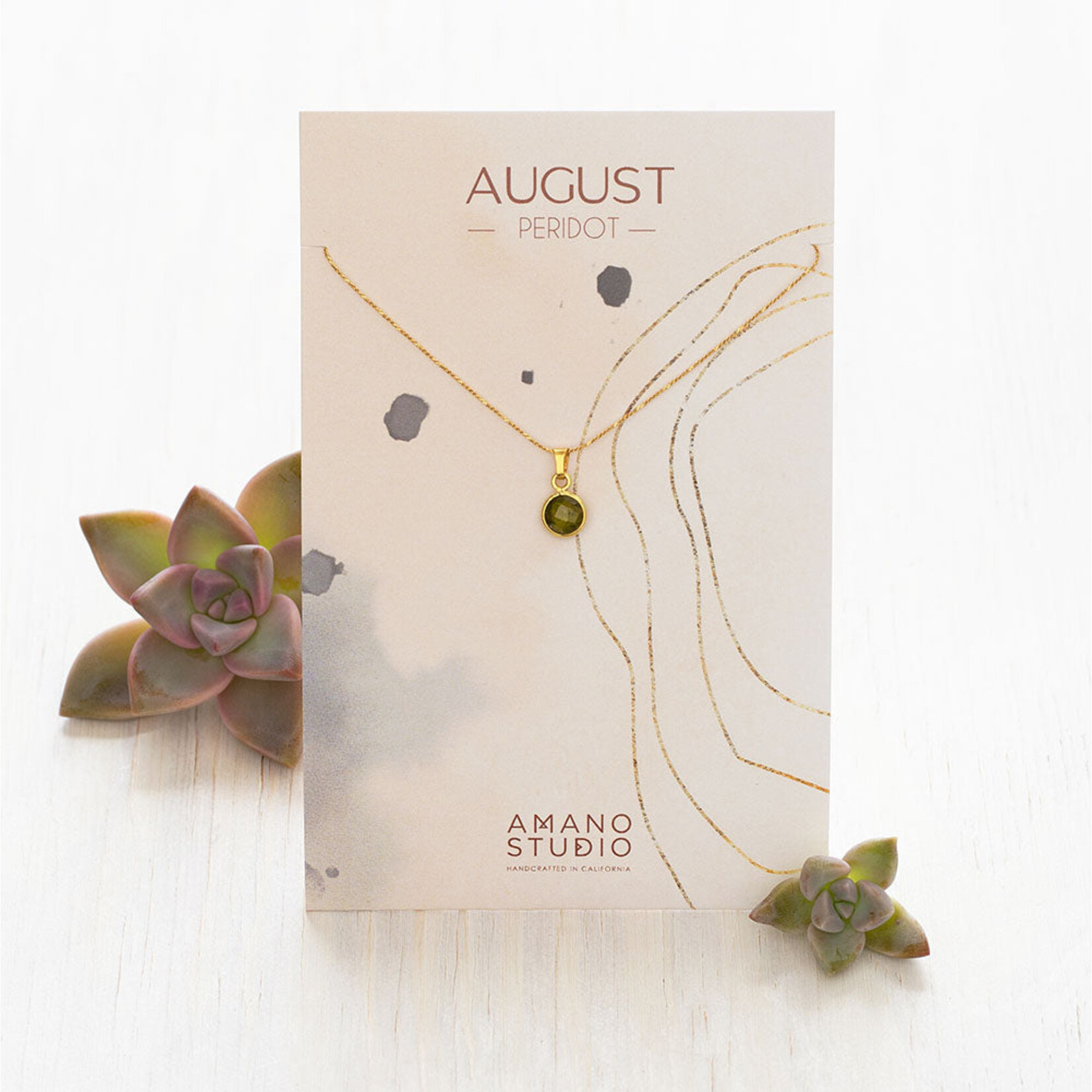 A Mano August Birthstone Necklace - Peridot