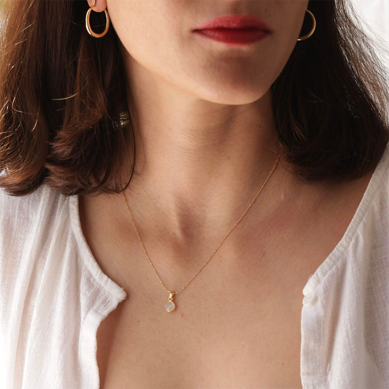 A Mano June Birthstone Necklace - Moonstone