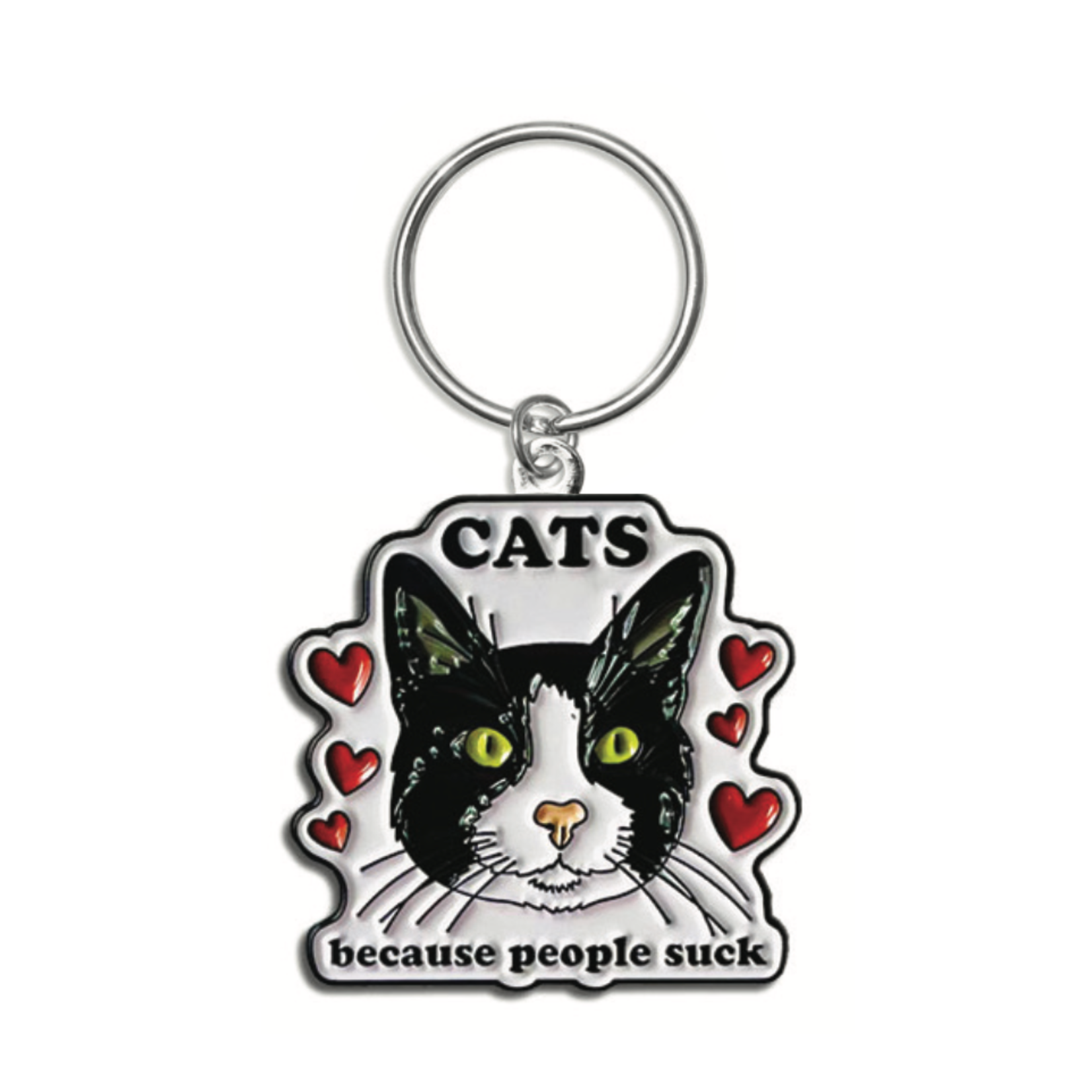 The Found Cats Because People Suck Enamel Keychain