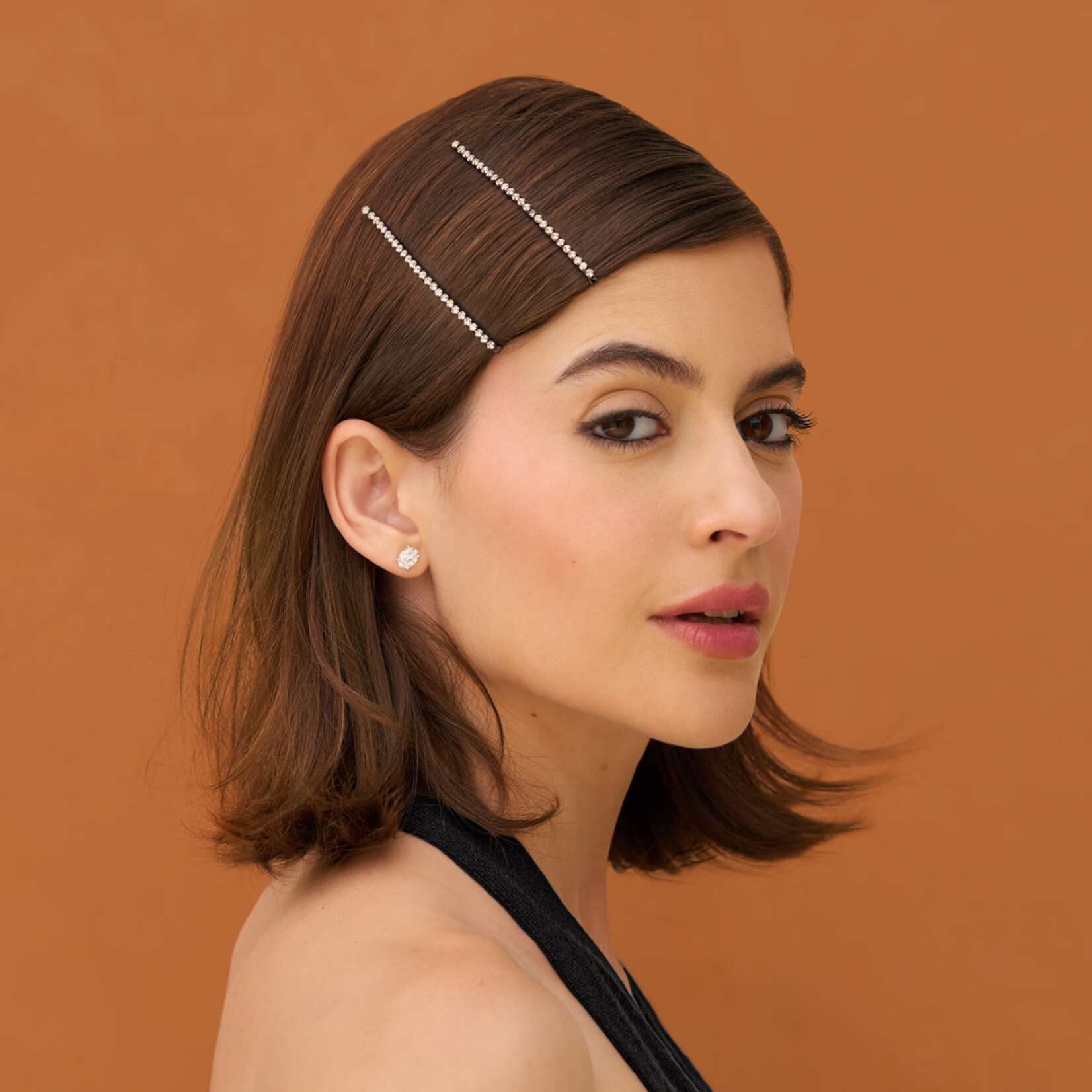 Kitsch Rhinestone Ghost Bobby Pins Set