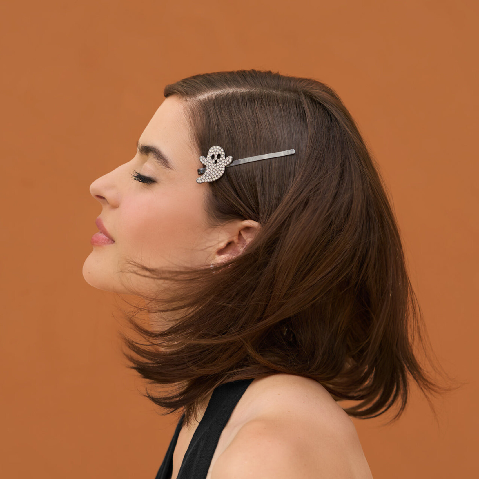 Kitsch Rhinestone Ghost Bobby Pins Set