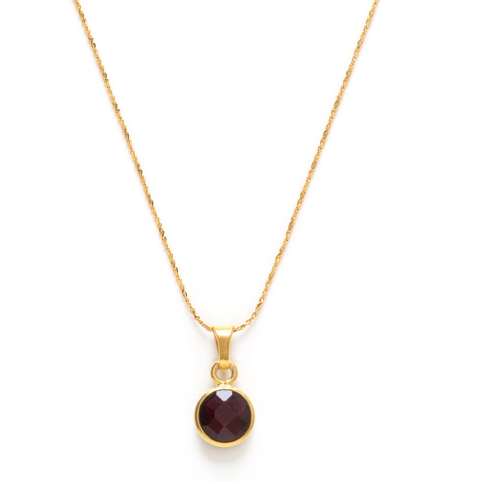 A Mano January Birthstone Necklace - Garnet