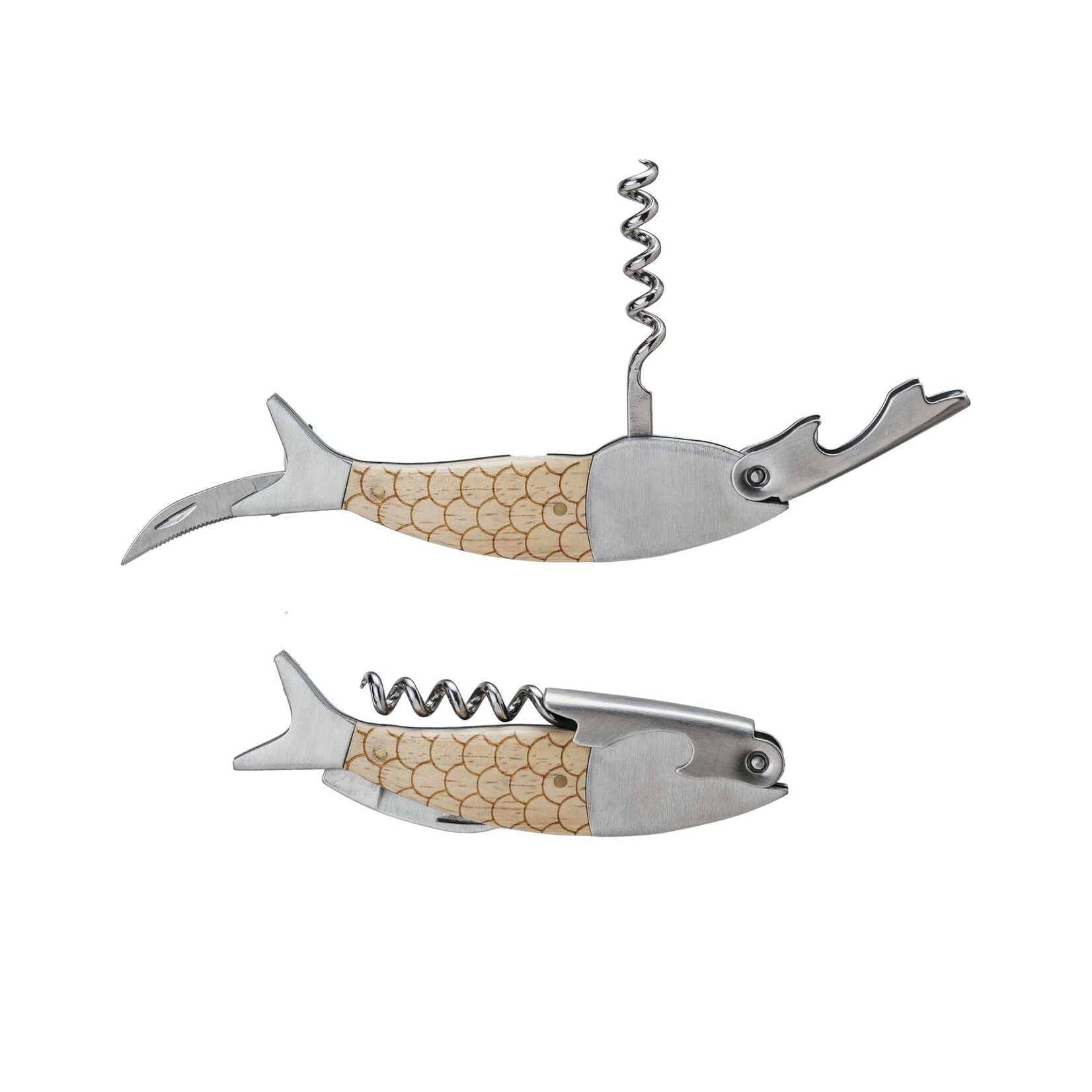 Creative Coop Merbau Wood Fish Bottle Opener