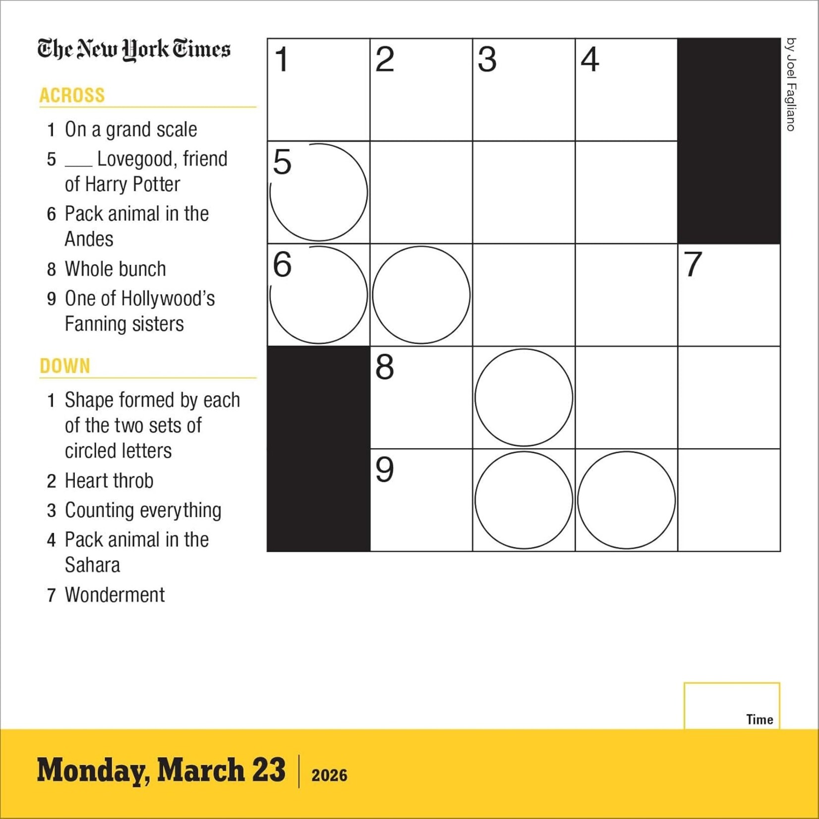 Simon and Schuster New York Times Mini Crossword Puzzle Boxed Calendar 2026