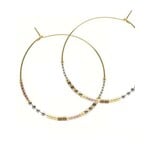A Mano Japanese Seed Bead Hoops in Champagne