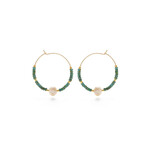 A Mano Japanese Seed Bead Hoops in Turquoise