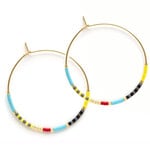 A Mano Japanese Seed Bead Hoops in Fiesta