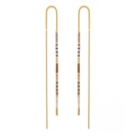 A Mano Miyuki Seed Bead Threader Earrings in Champagne