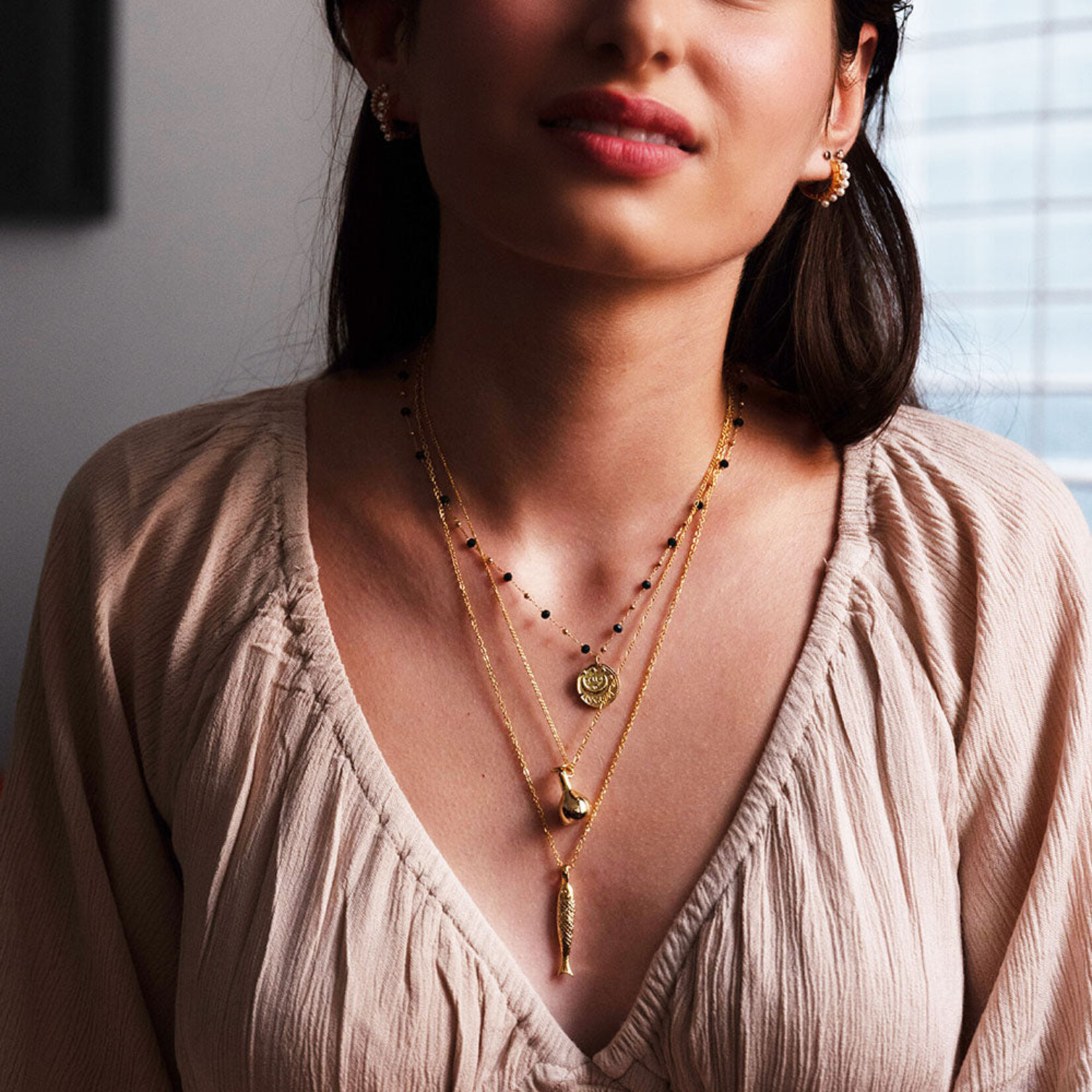 A Mano Ancient Roman Coin Necklace