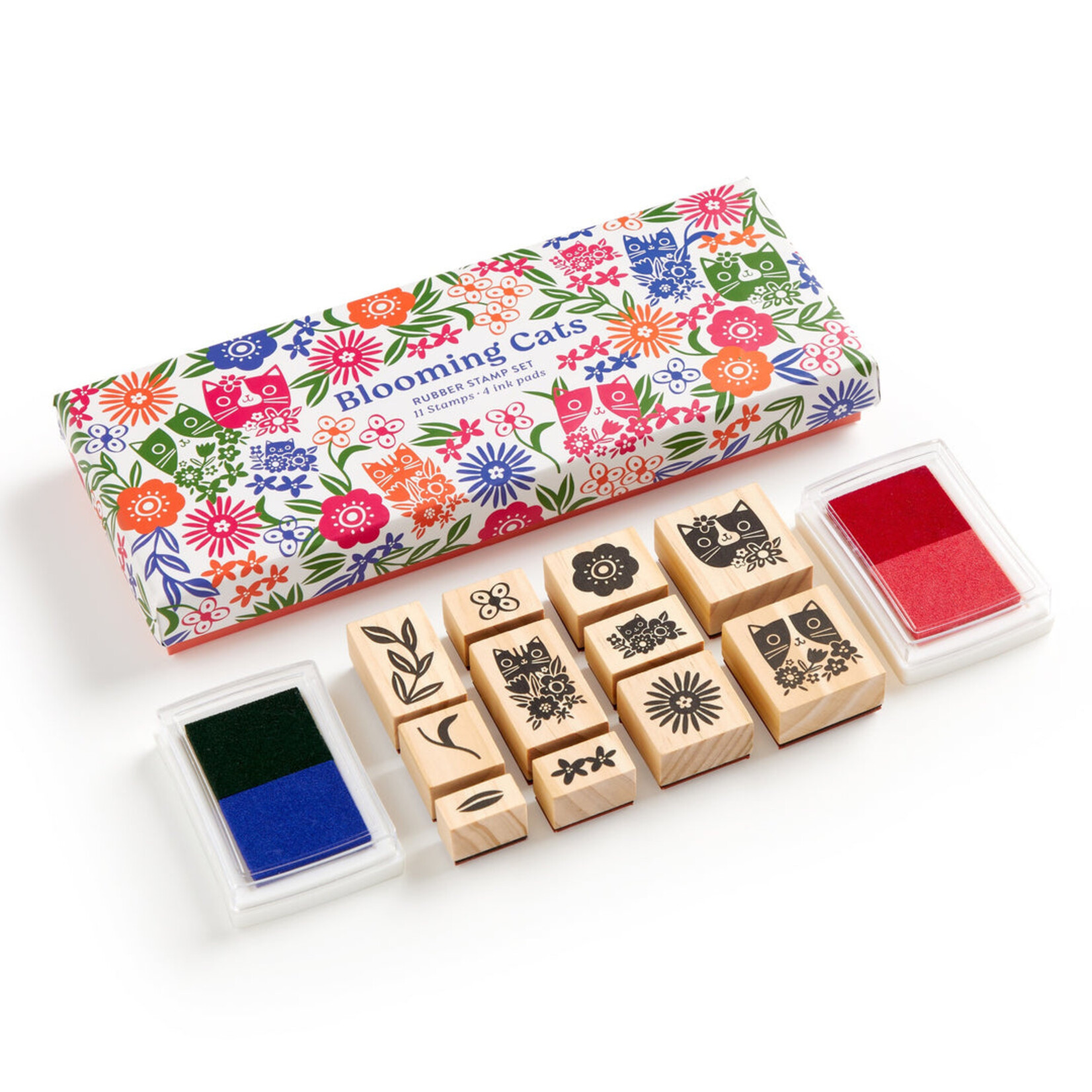 Chronicle Books Blooming Cats Rubber Stamp Set