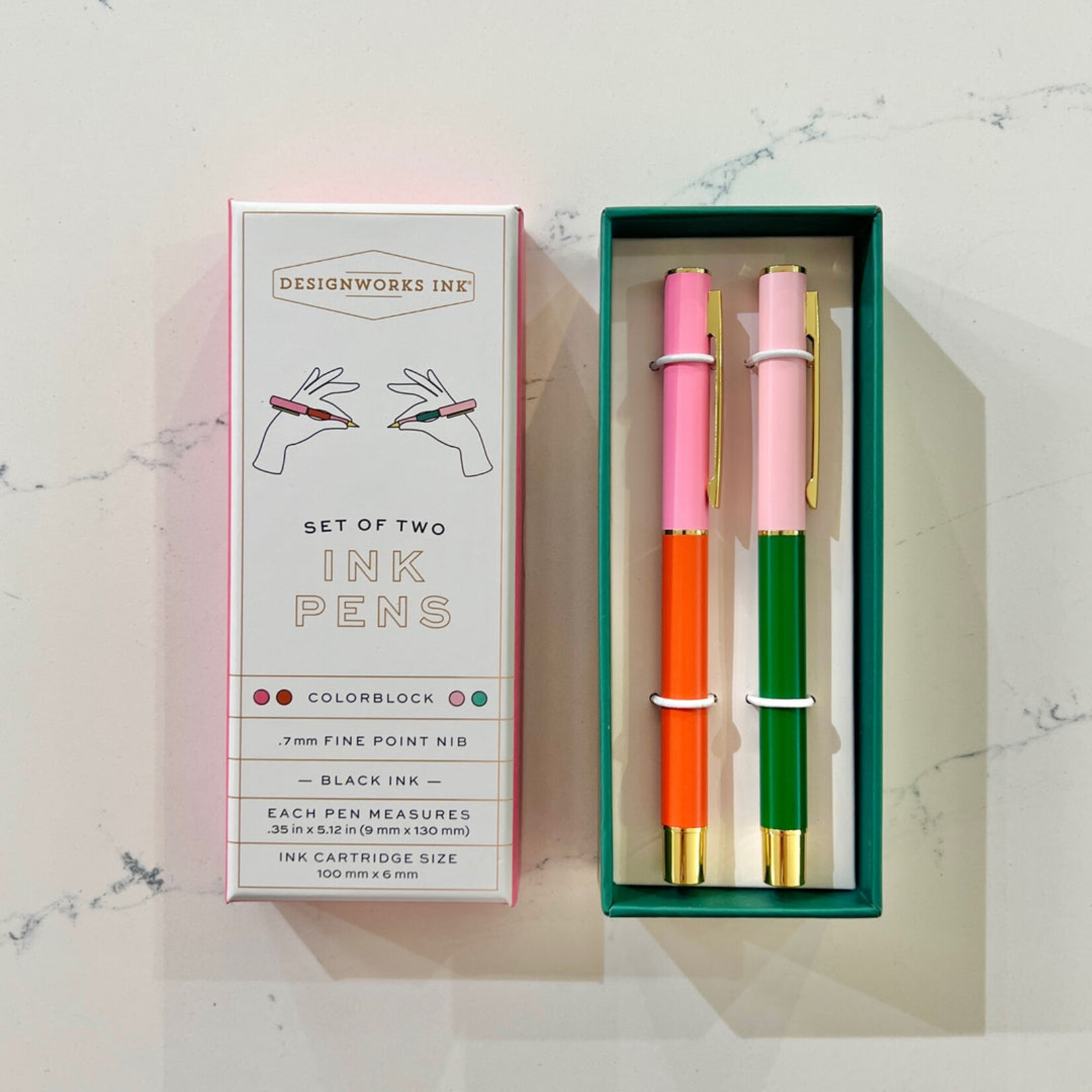 Designworks Ink Color Block Pen Set in Red Orange
