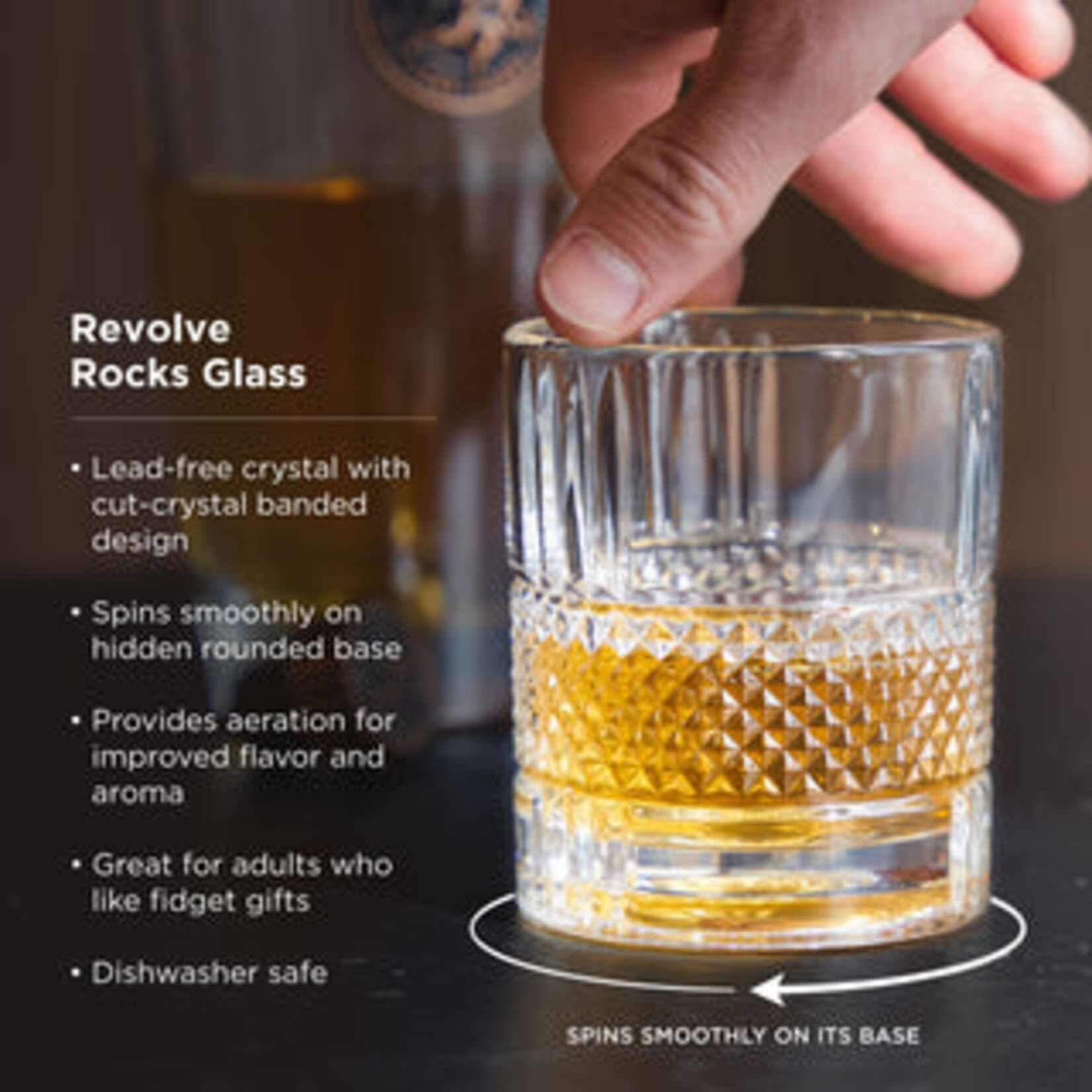 True Fabrications Revolve Crystal Spinning Rocks Glass